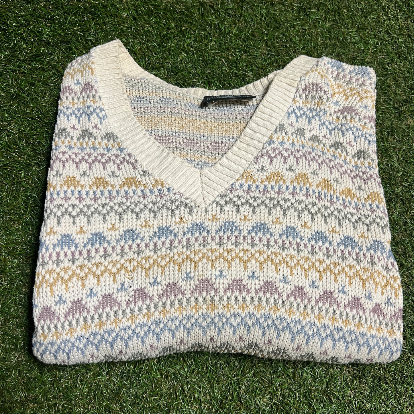 1990s Princeton V Neck Knit Sweater Size Medium USED v15962