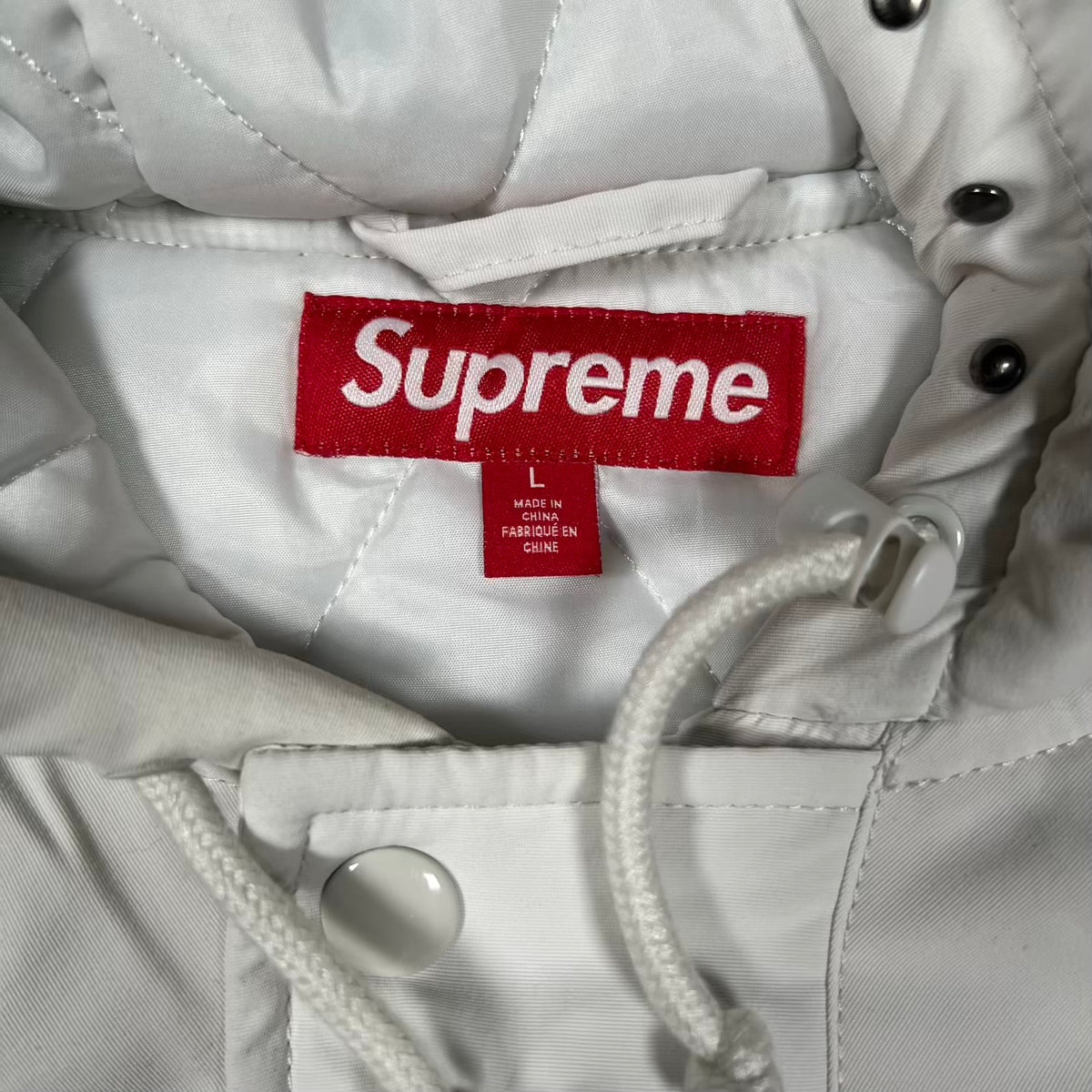 Supreme Studded Stadium White Jacket (2025) Size Large USED x18688