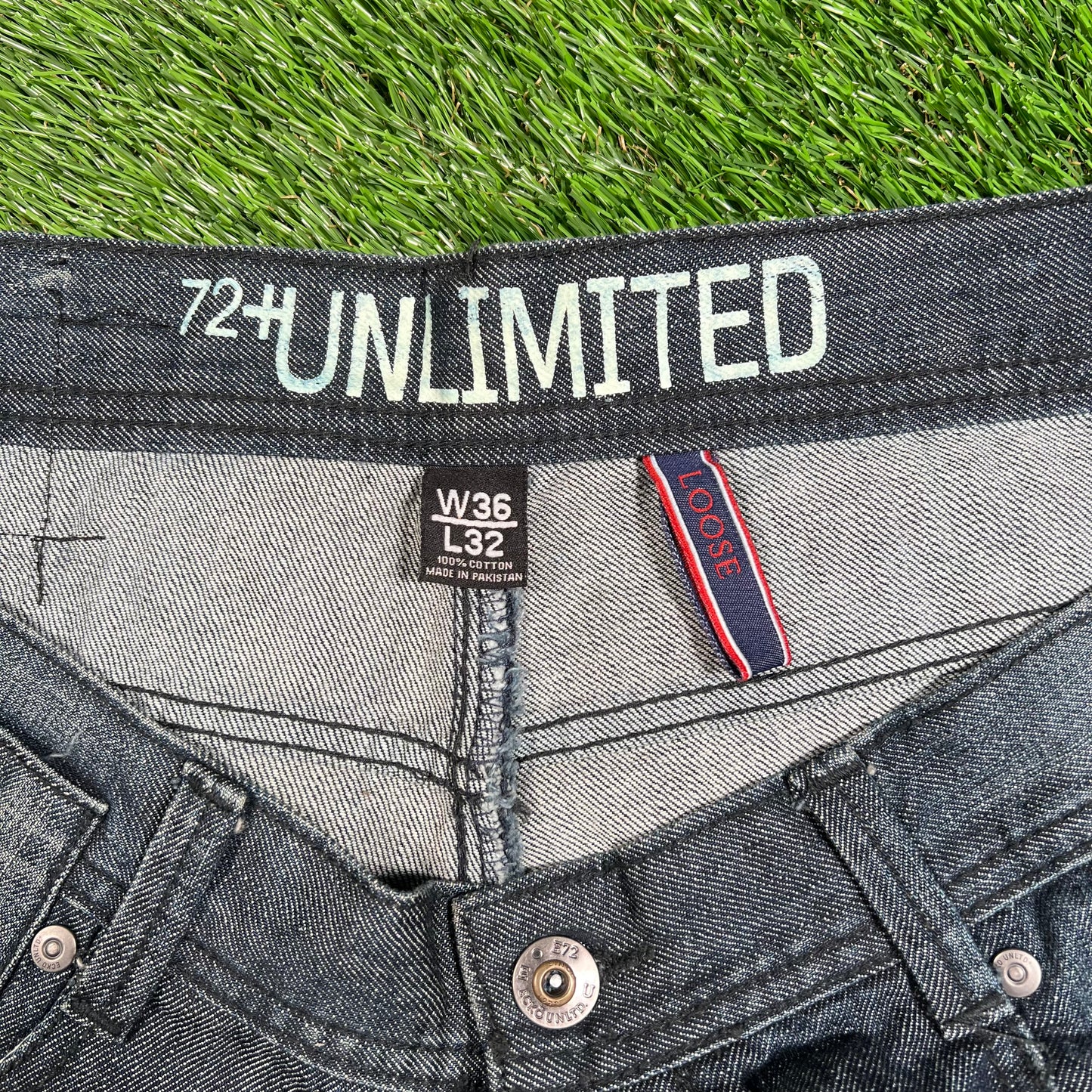 Y2K Ecko Unlimited Raw Denim Jeans Size 36 USED v17953