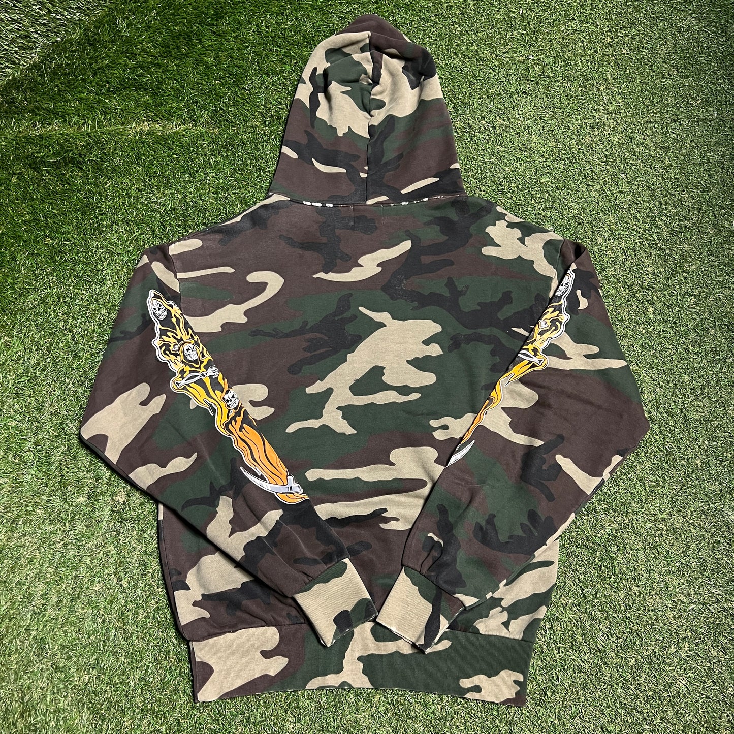 Warren Lotas Orange Reaper Camo Hoodie Size Small USED x14152