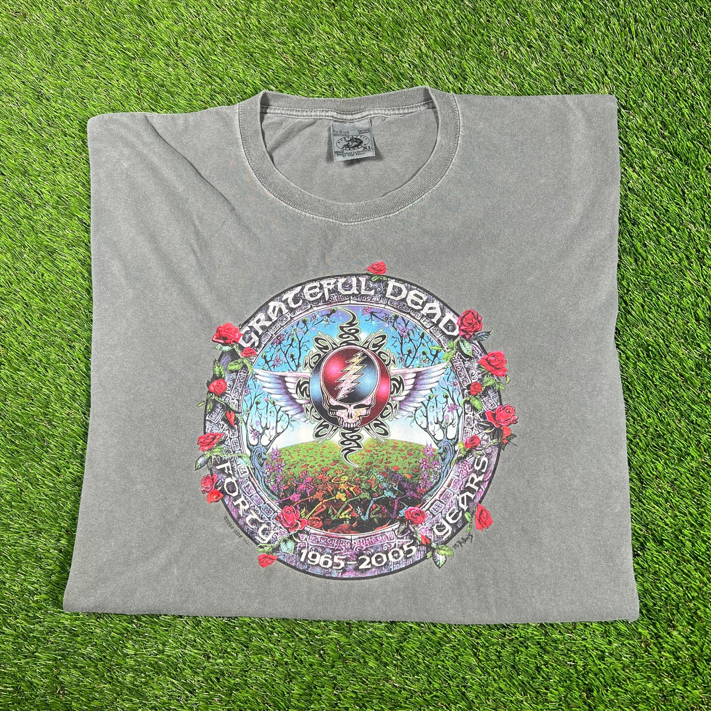 Grateful Dead Aztec 40th Anniversary Grey Tee Size XL USED V17062