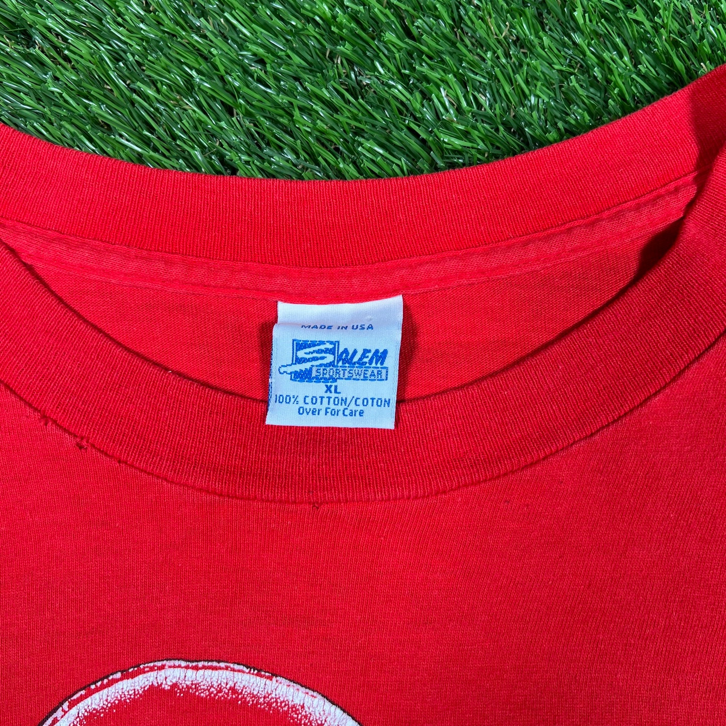 1993 Joe Montana Chiefs Here I Come Salem Tag Red Tee Size XL USED v16754