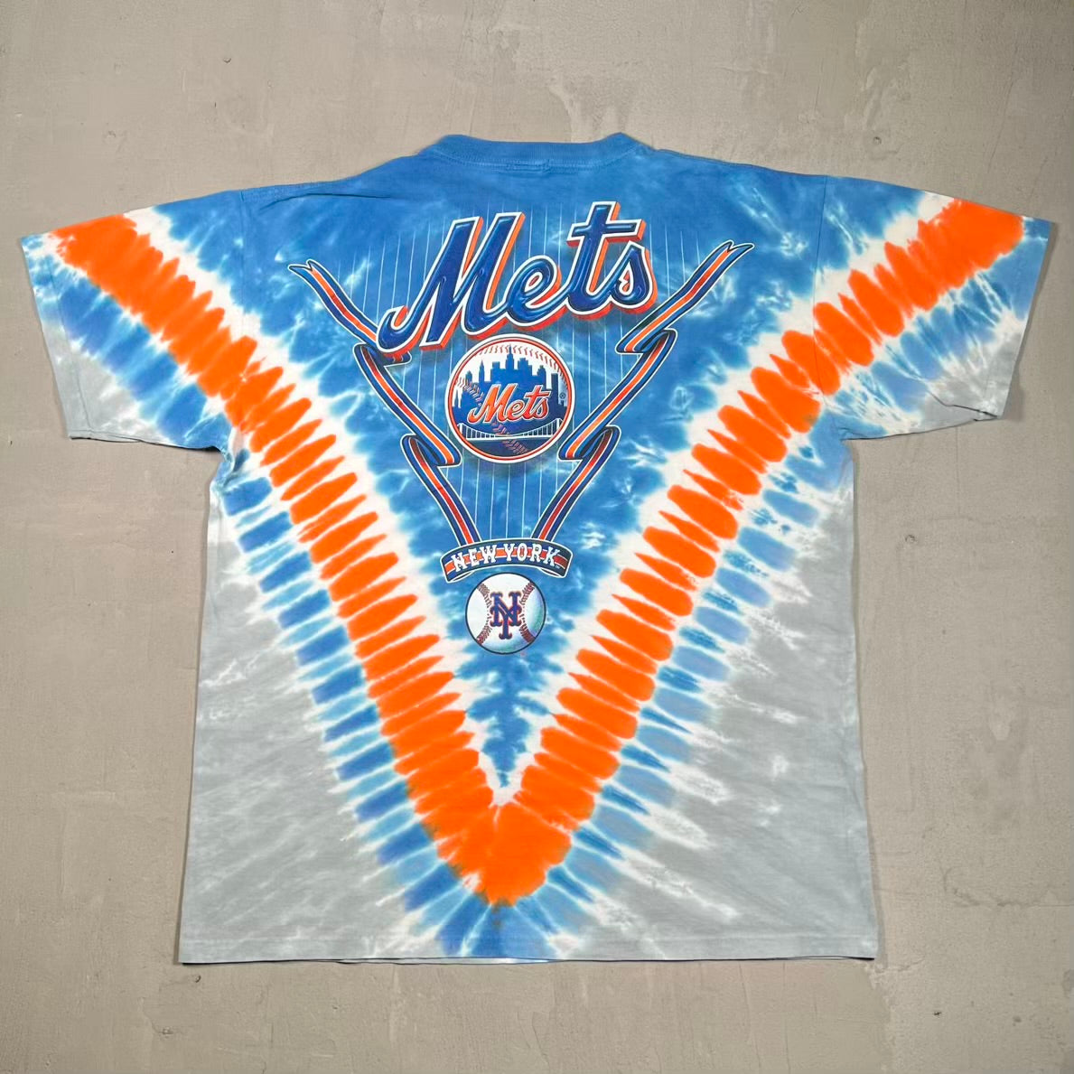 New York Mets V Tie Dye Tee Size XL USED v20292