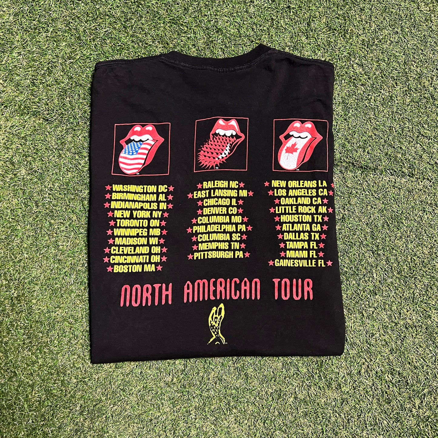 1995 Rolling Stones "Voodoo" North American Tour Black Tee Size Large USED v16119