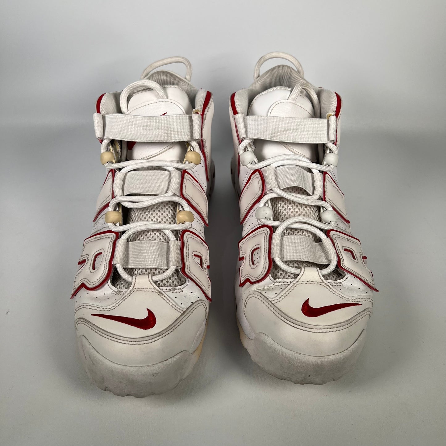 Nike Air More Uptempo White Varsity Red Outline (2021) Size 11 USED s18579