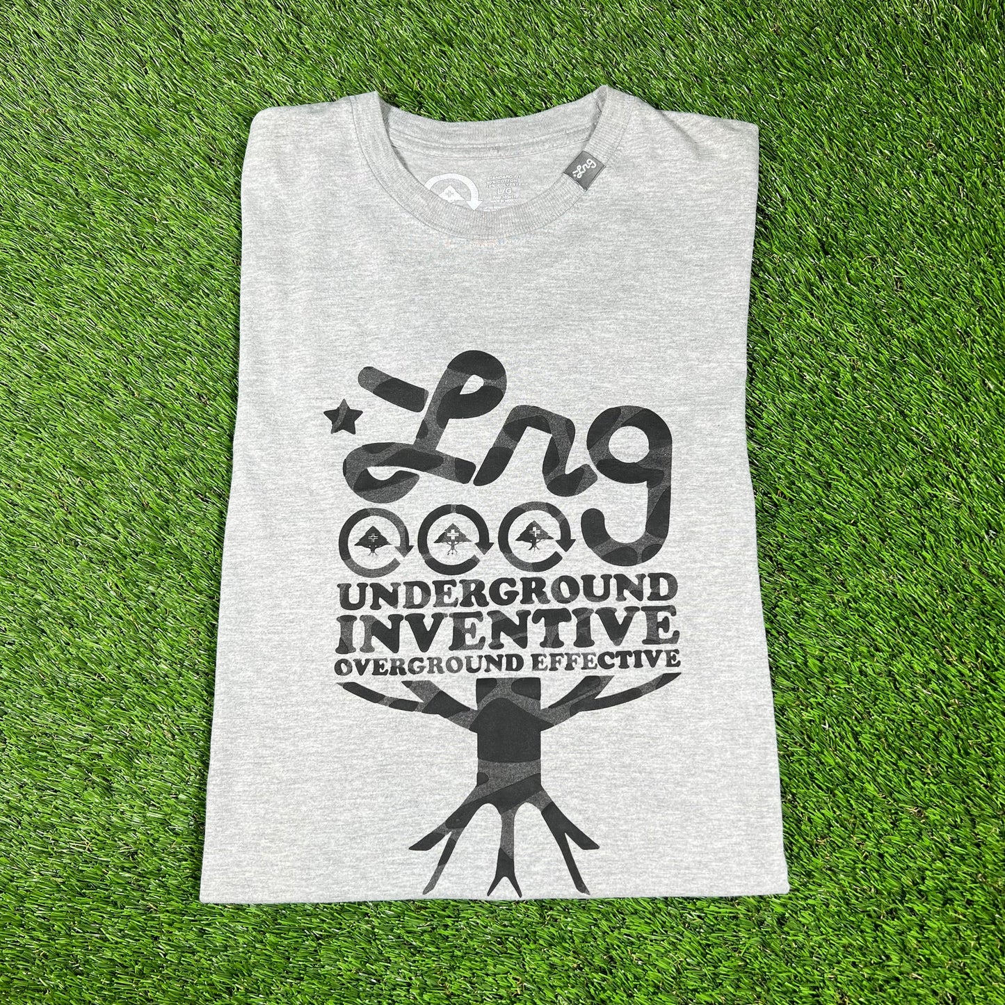 Y2K LRG Grey Tee Size Large USED v16648