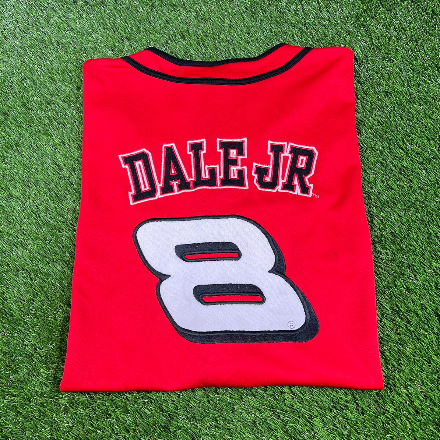 2000s Budweiser Dale Earnhardt Jr. #8 Red Jersey Size Large USED v16693