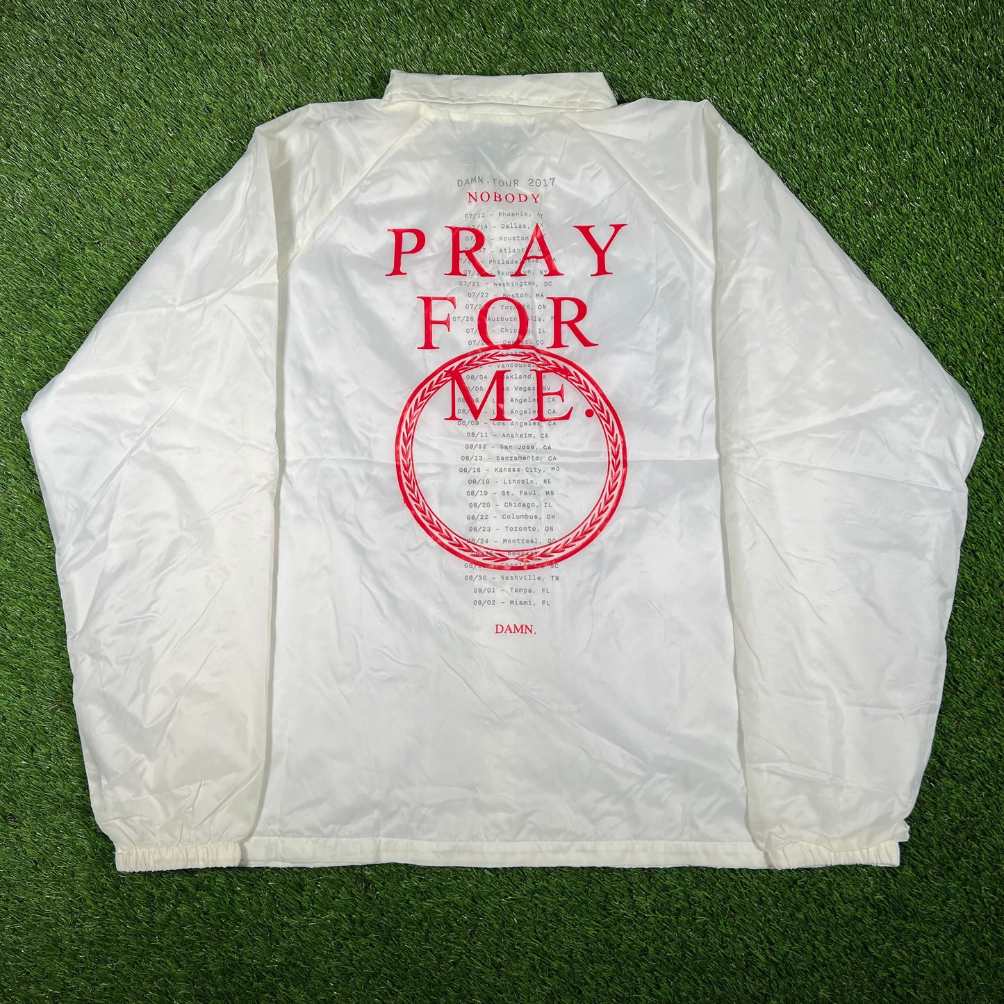 Kendrick Lamar Dam 2017 Tour White Jacket Size Large USED v14519