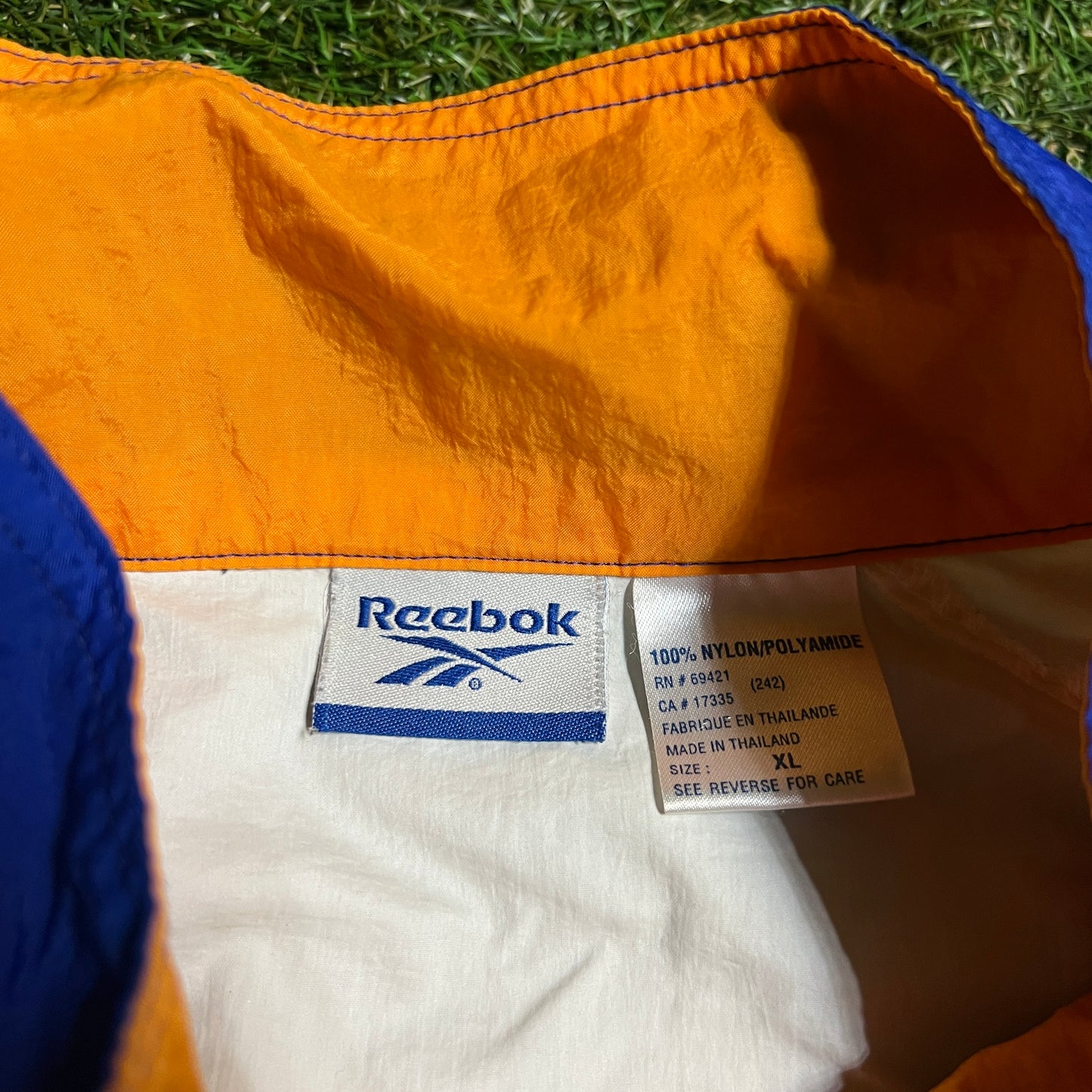 1990s Reebok Full Zip Blue Windbreaker Size XL USED v16323