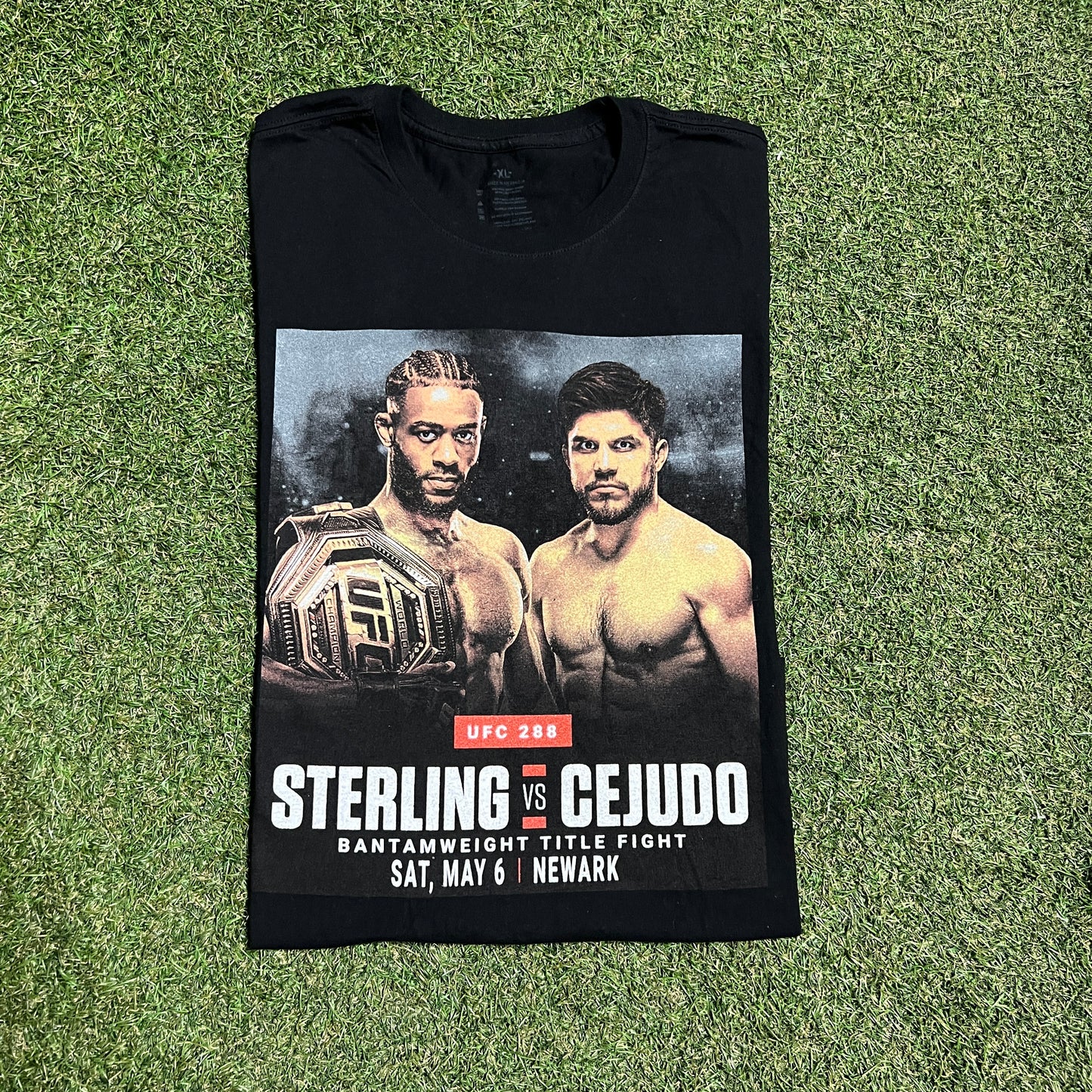 UFC 288 Fight Card Black Tee Size XL USED v15974