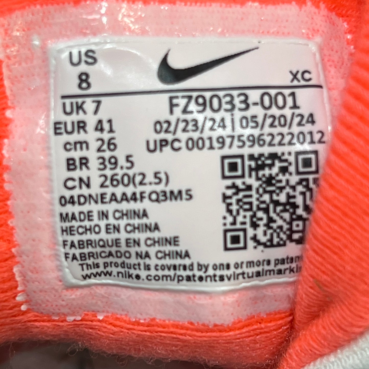 Nike Air Tech Challenge II Hot Lava (2024) Size 8 USED s20675