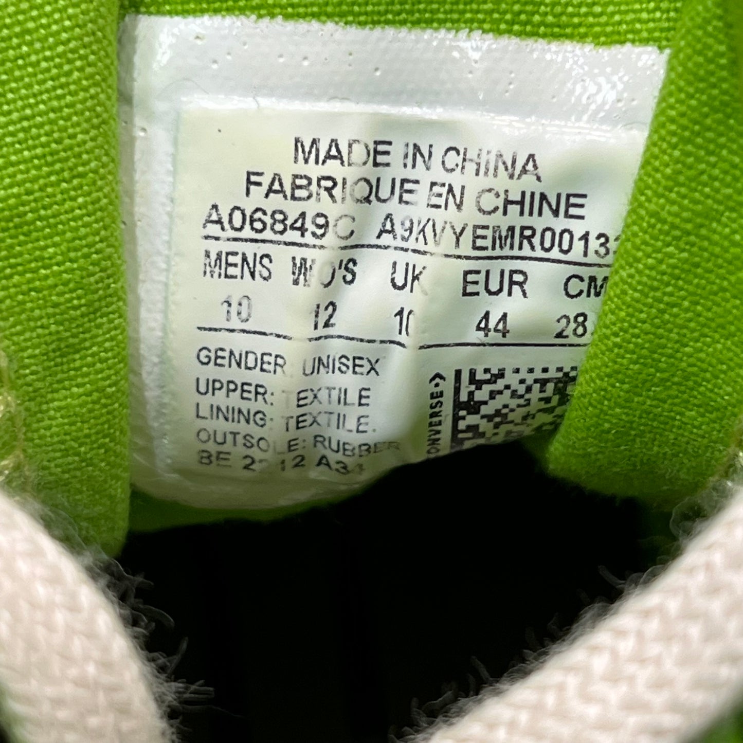 Converse Chuck Taylor All Star 70 Hi Stussy Our Legacy Lizard Green (2023) Size 10 USED s21457