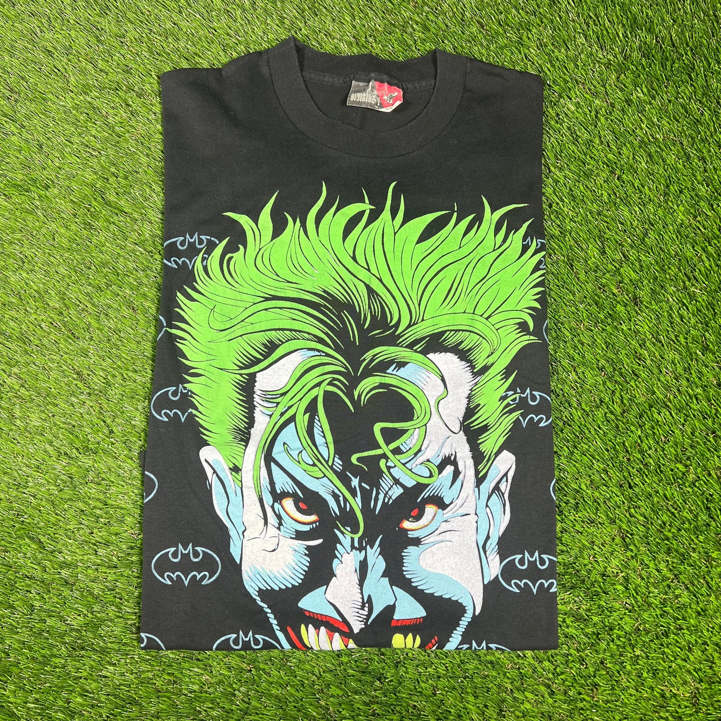 1990s Joker Big Face Black Tee Size Medium USED v16635