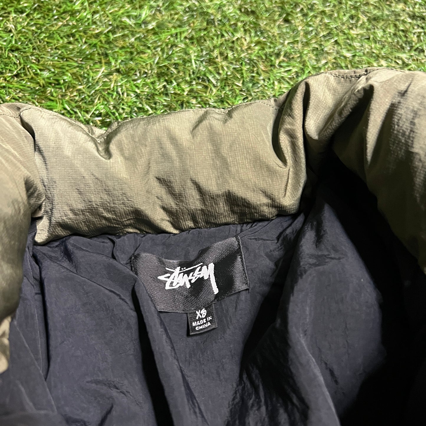 Stussy Military Green Puffy Jacket Size XS USED x14213