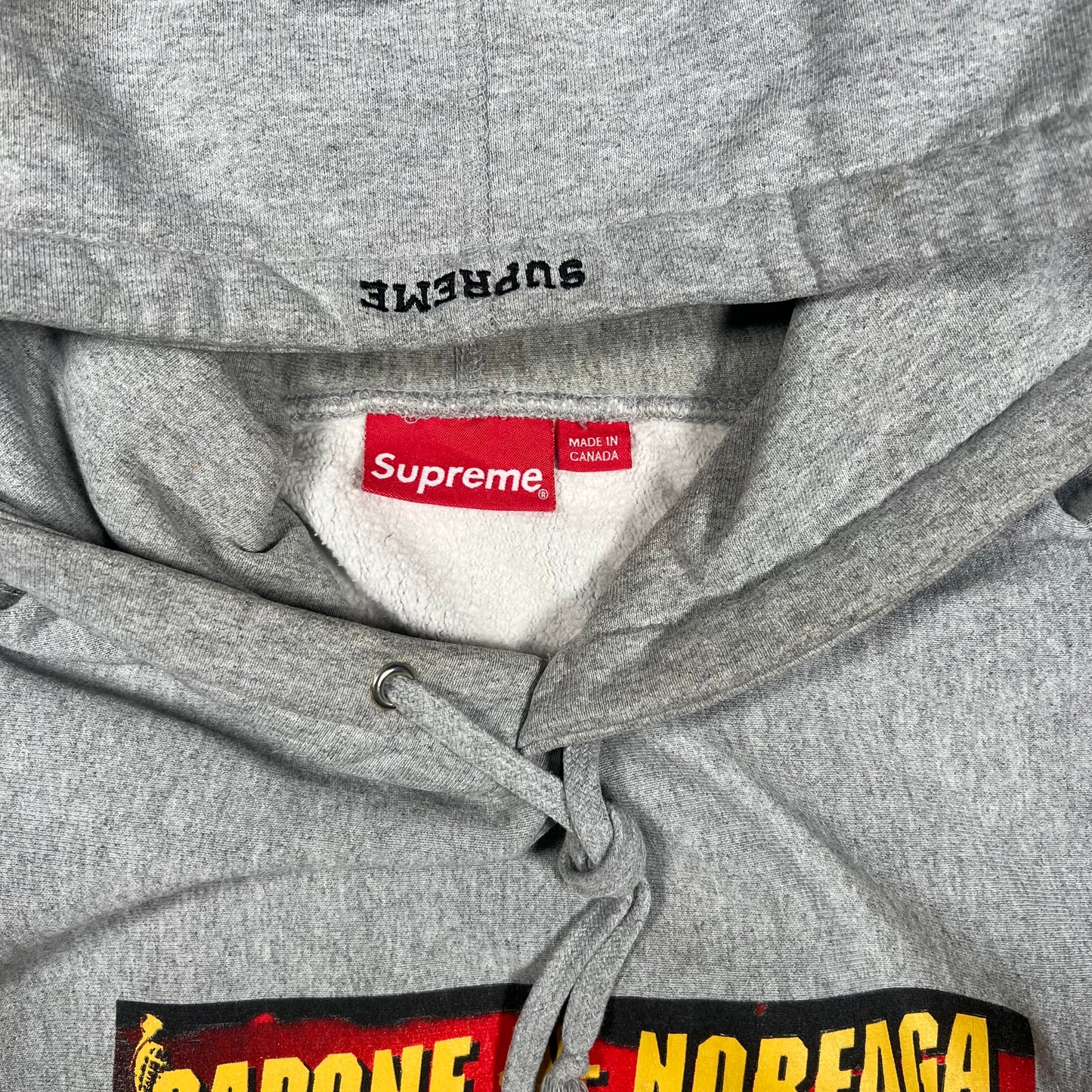 2016 Supreme Capone N Noreaga The War Report Grey Hoodie Size Large USED x15178