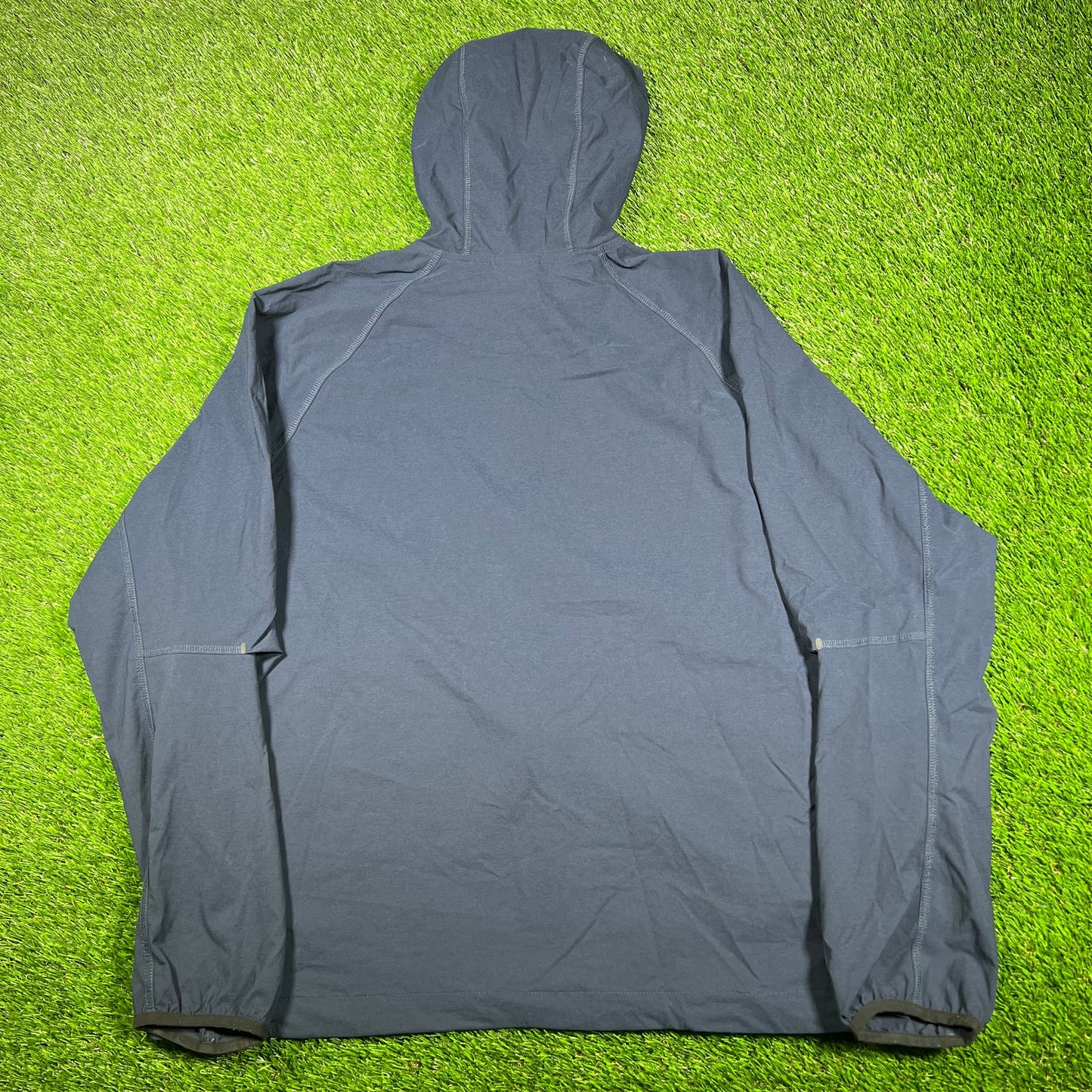 Nike Navy Nylon Windbreaker Hoodie Size Large USED v16990