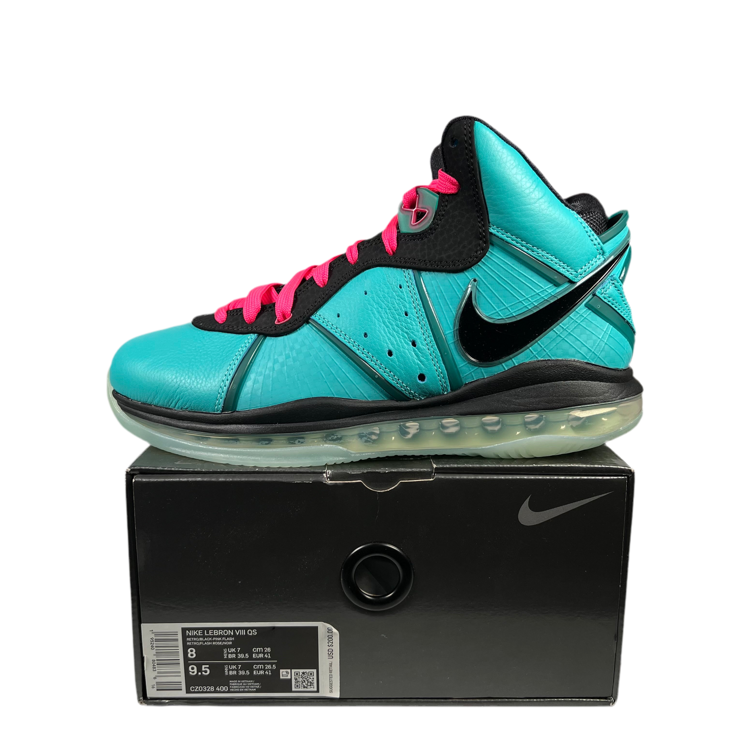 Nike Lebron 8 South Beach (2021) Size 8 NEW s18443