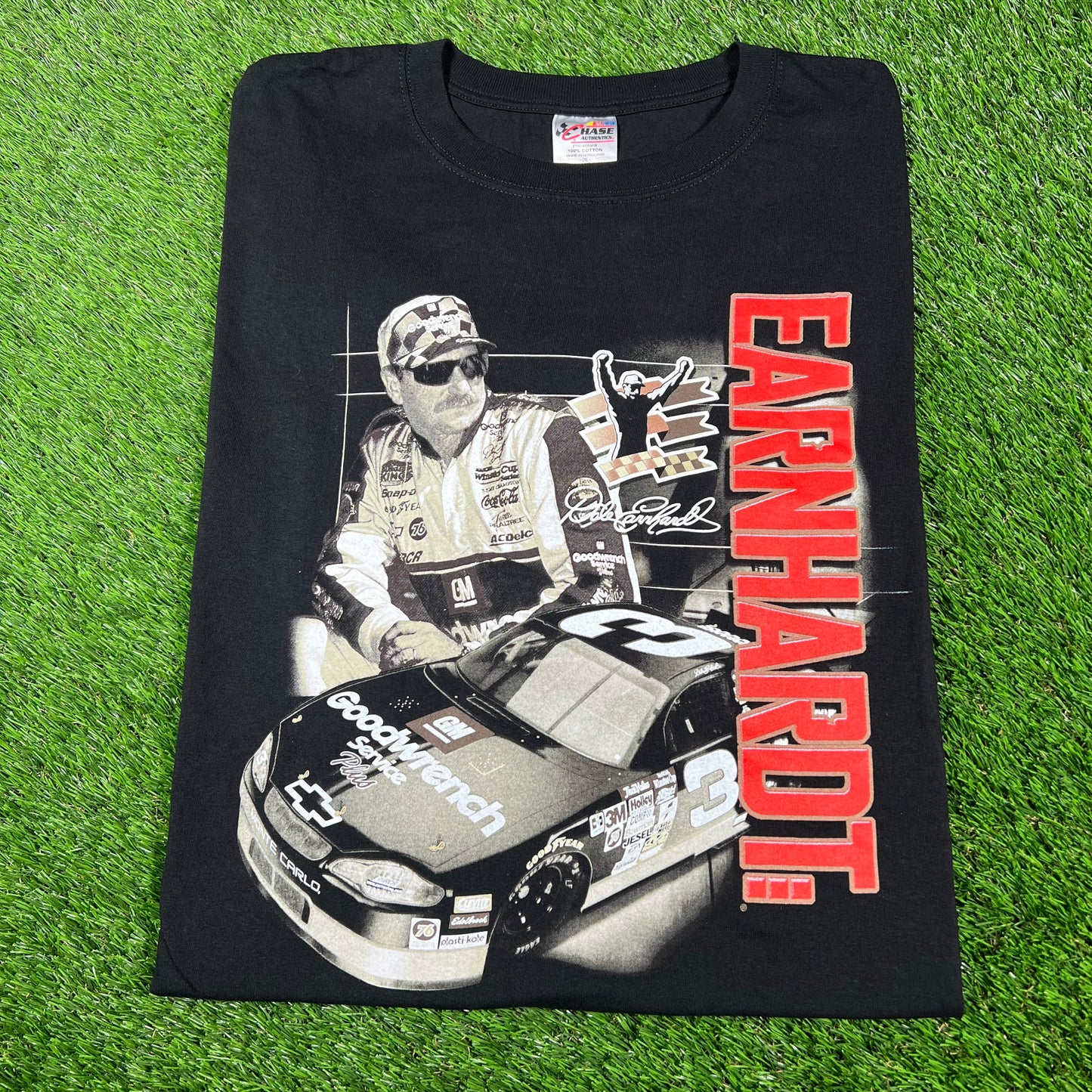 1999 Dale Earnhardt Black White Photo Black Tee Size XXL USED v16982