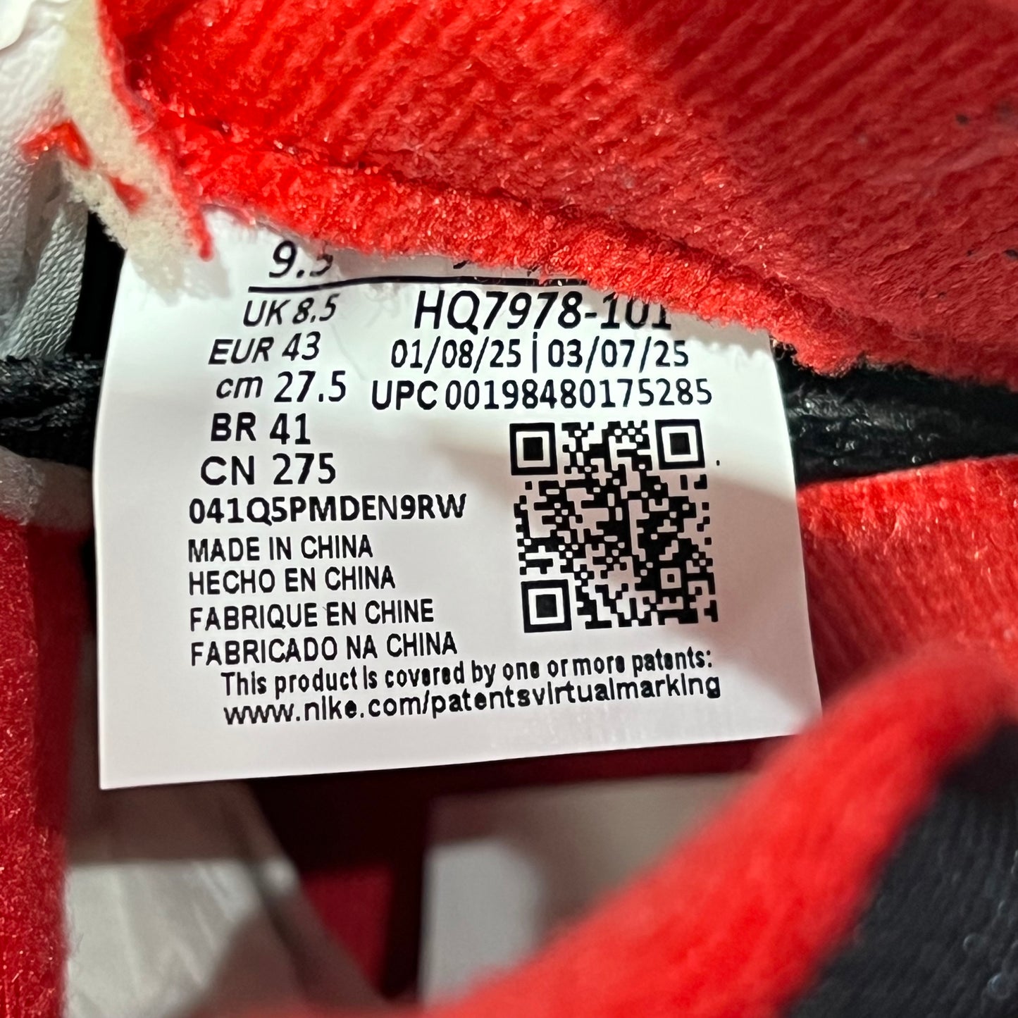 Jordan 5 Fire Red Black Tongue (2025) Size 9.5 USED s22355