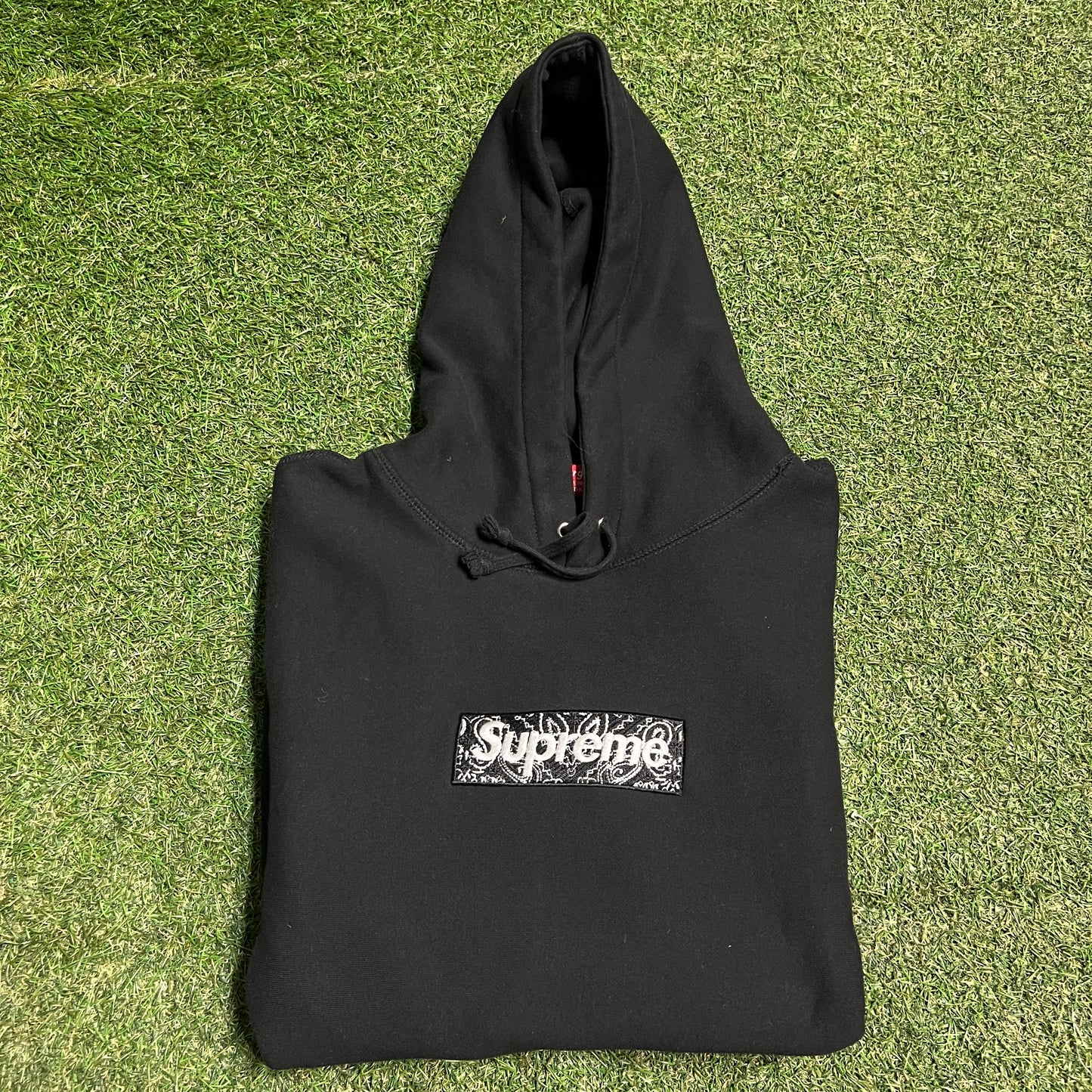 Supreme Black Bandana Box Logo Hoodie Size XL USED x6409