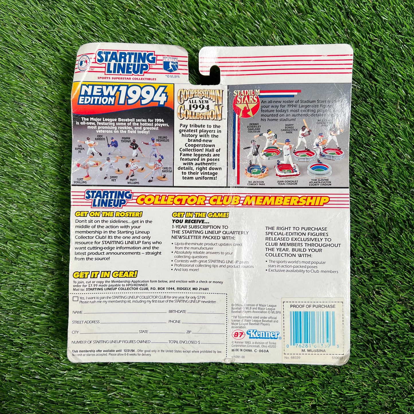 1994 Starting Lineup Colleectibles Mike Mussina NEW v16503