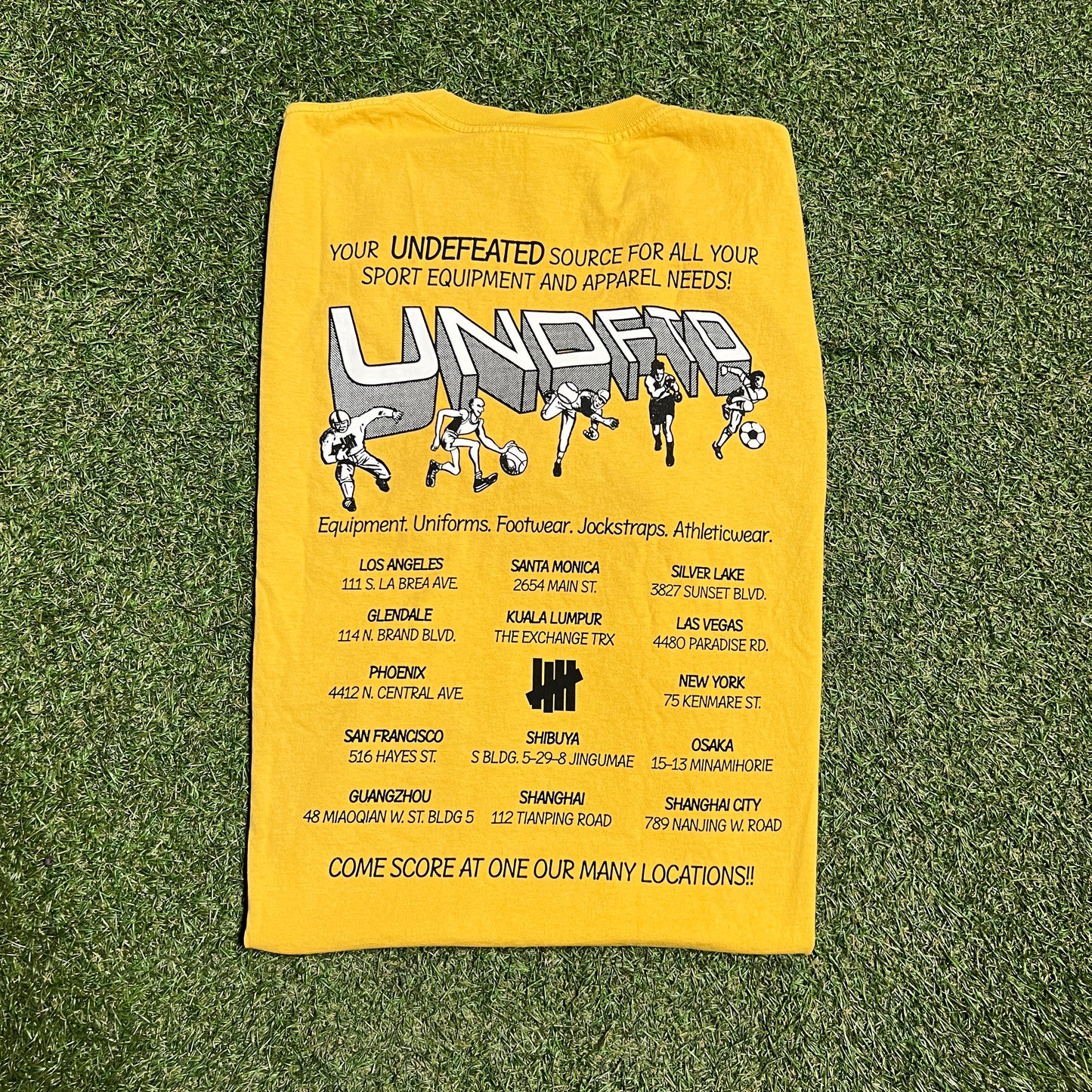 Undefeated Sports and Apparel Yellow Tee Size XL NEW x13612