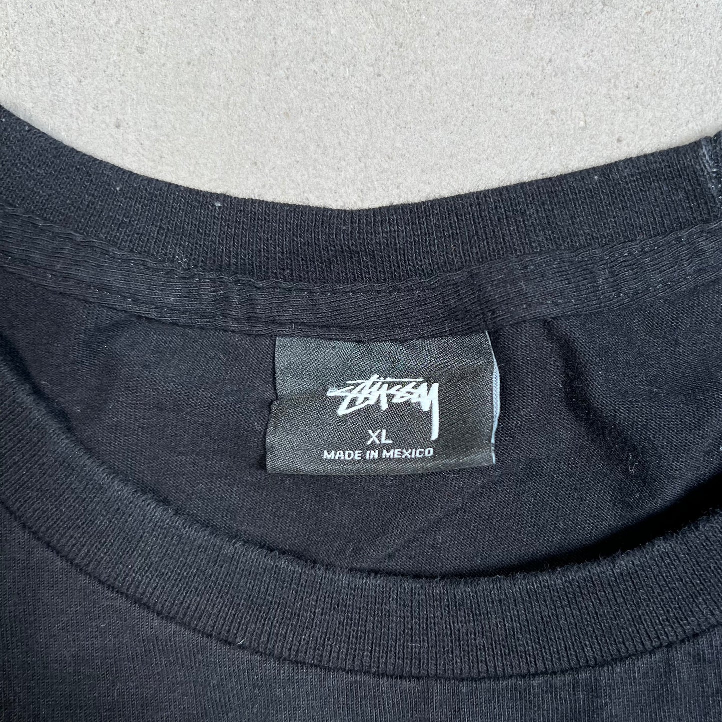 Stussy "Invest in the Best" Black Tee Size XL USED x17652