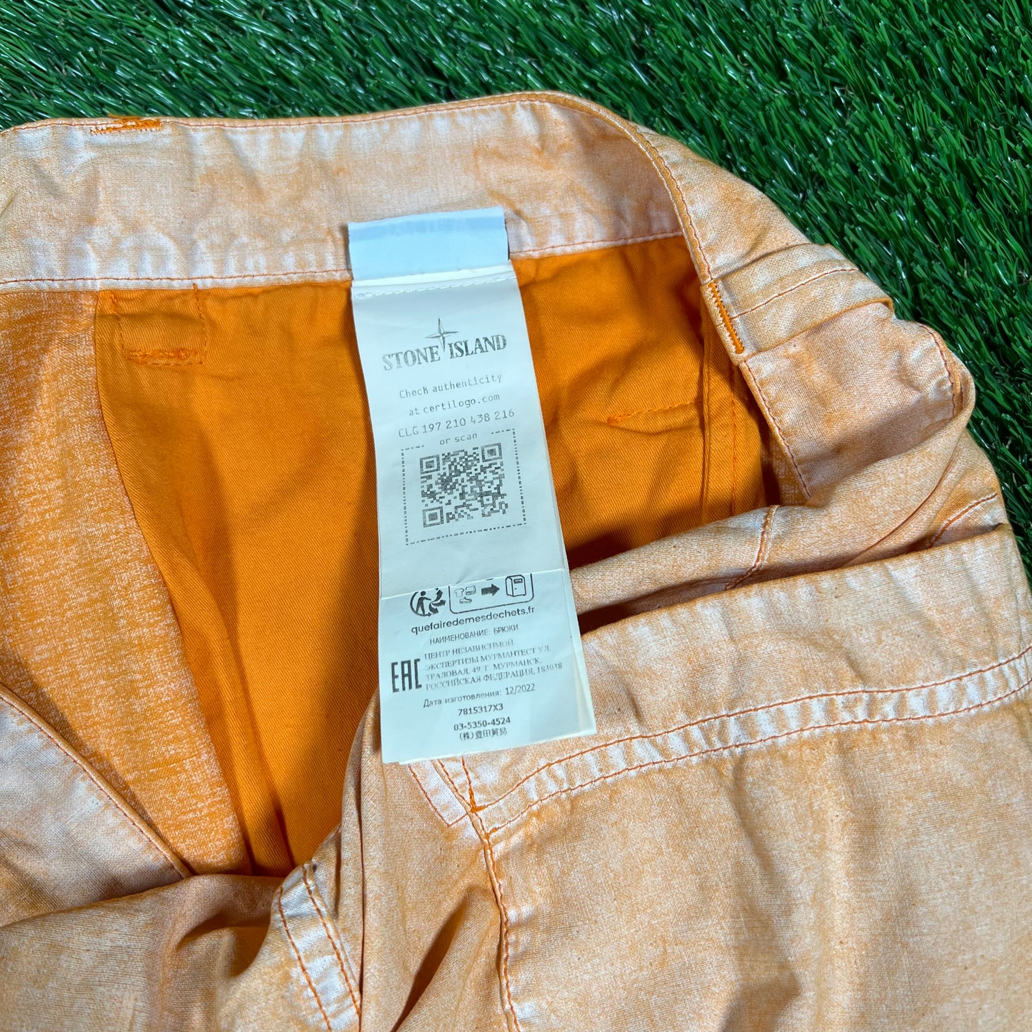 Stone Island Marina Washed Orange Pants Size 34 USED x14003
