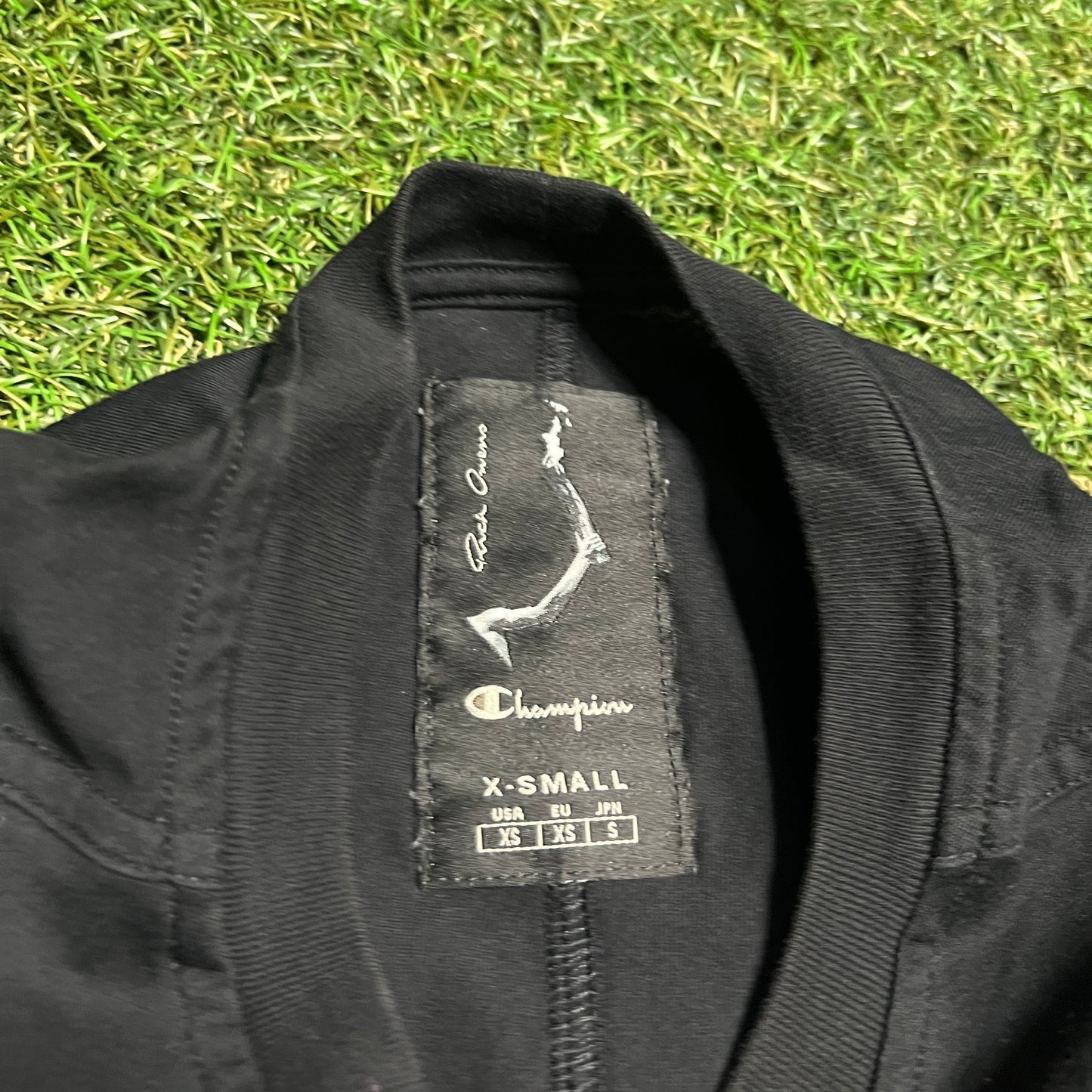 Rick Owens Champions Stitched Black Tee Size XS USED x13724