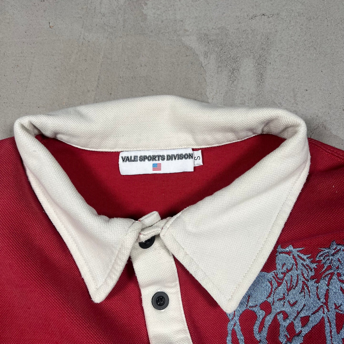 Vale Athletics "USA Derby" Longsleeve Rugby Red Size Small USED x17296