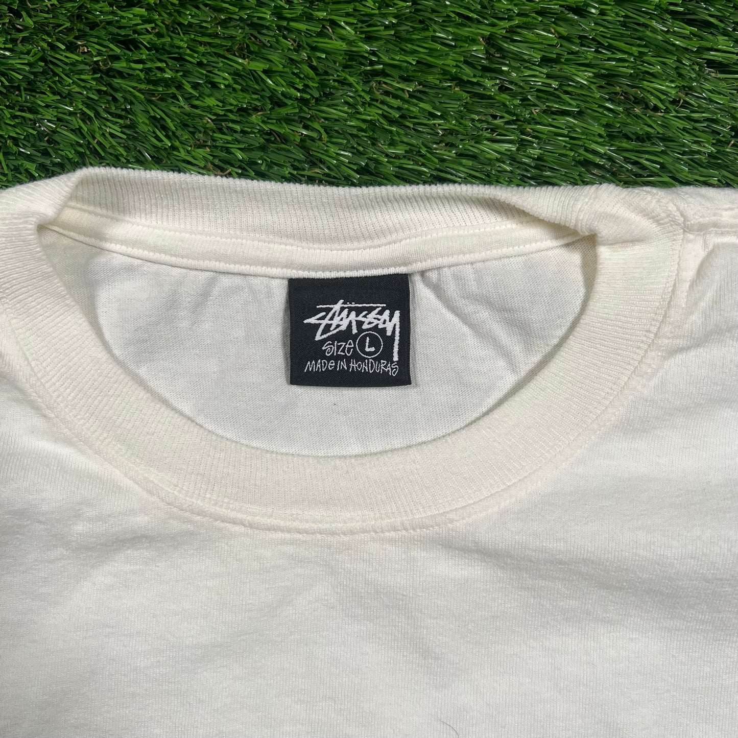 Stussy "Long Haul" White Tee Size Large USED x16130