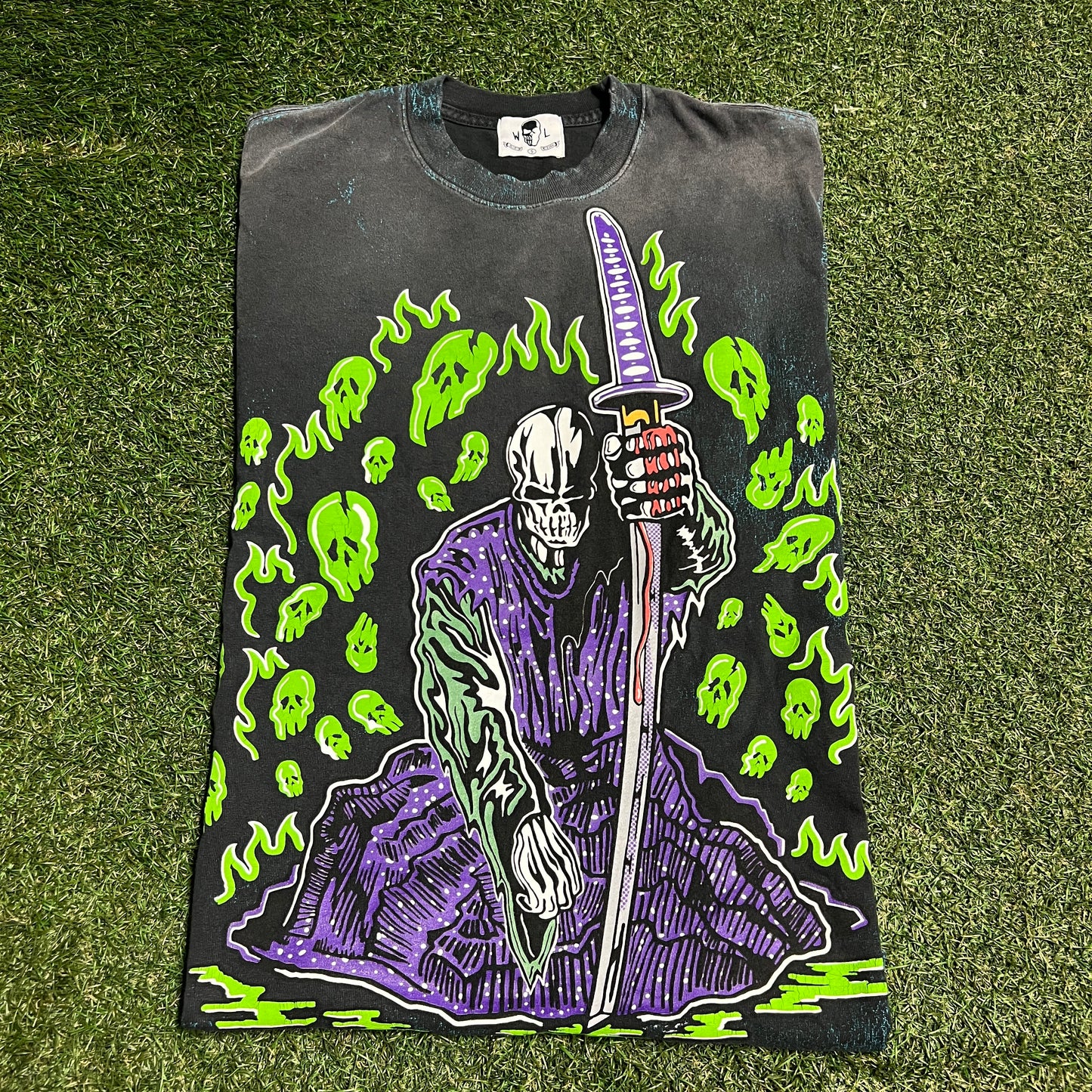 Warren Lotas Dark Grey Samurai Tee Size Small USED x14177