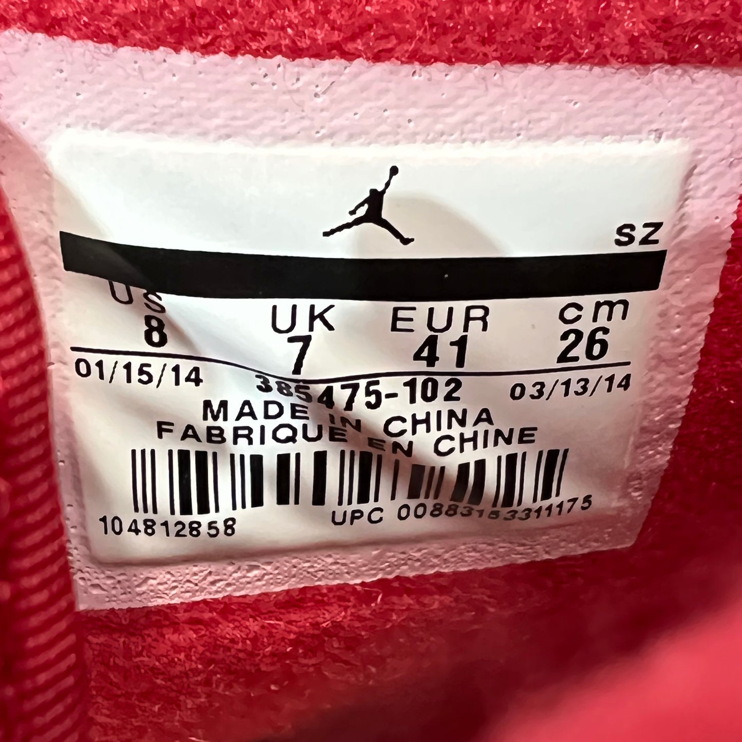 Jordan 2 White Red (2014) Size 8 NEW s22096