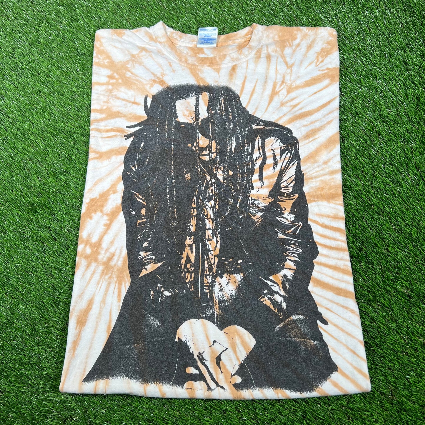 2008 Lil Wayne The Carter 3 Brown Tie Dye Tee Size Large USED v15966