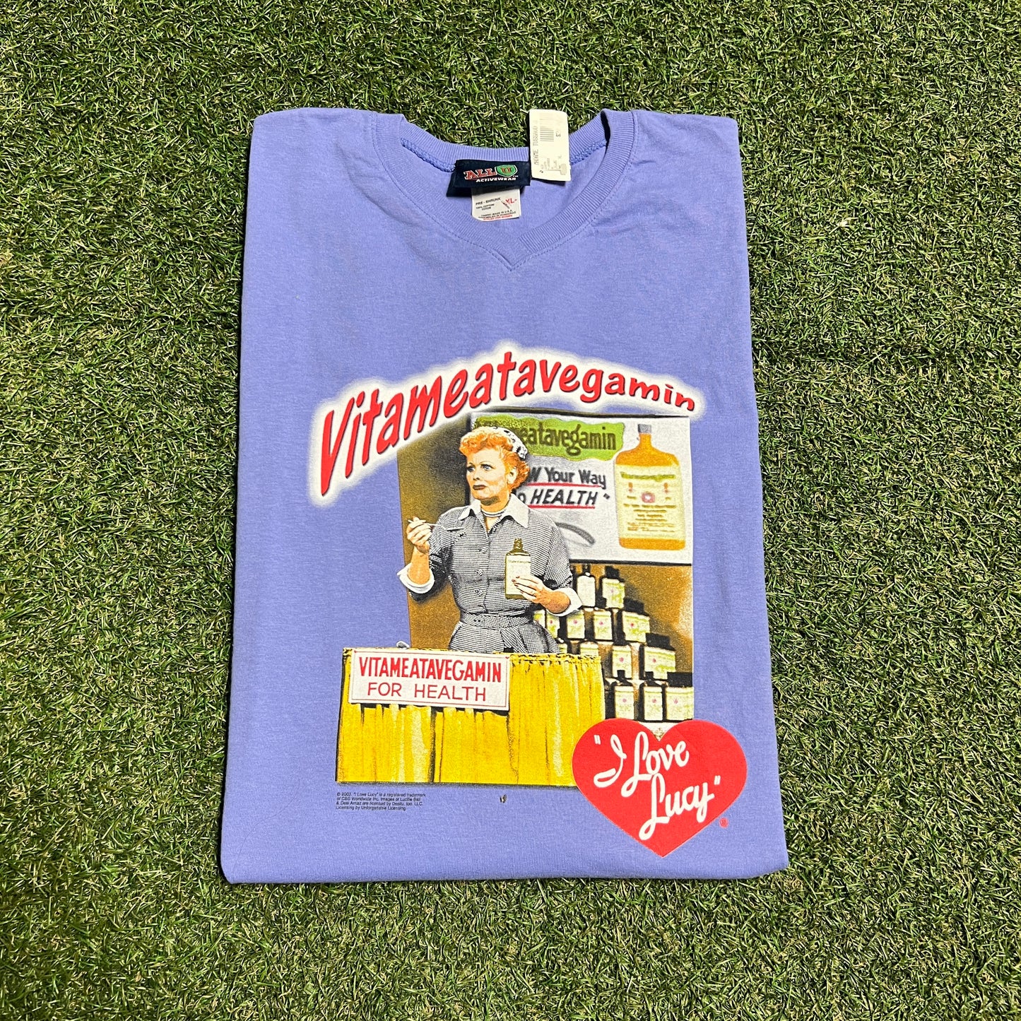 2003 I Love Lucy Vitameatavegamin Blue Tee Size XL NEW v16257