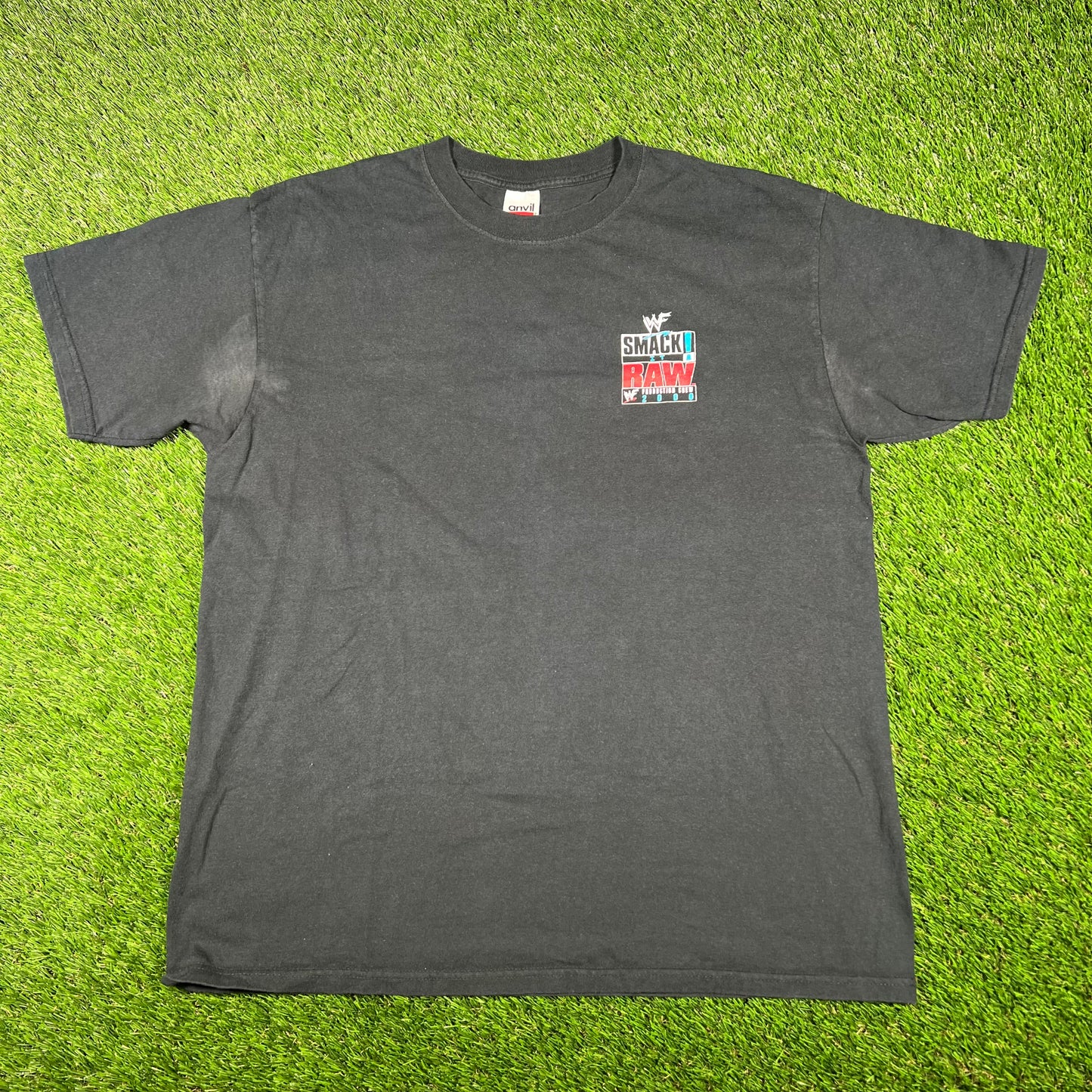 2000 WWF Raw Production Crew Black Tee Size XL USED v16889