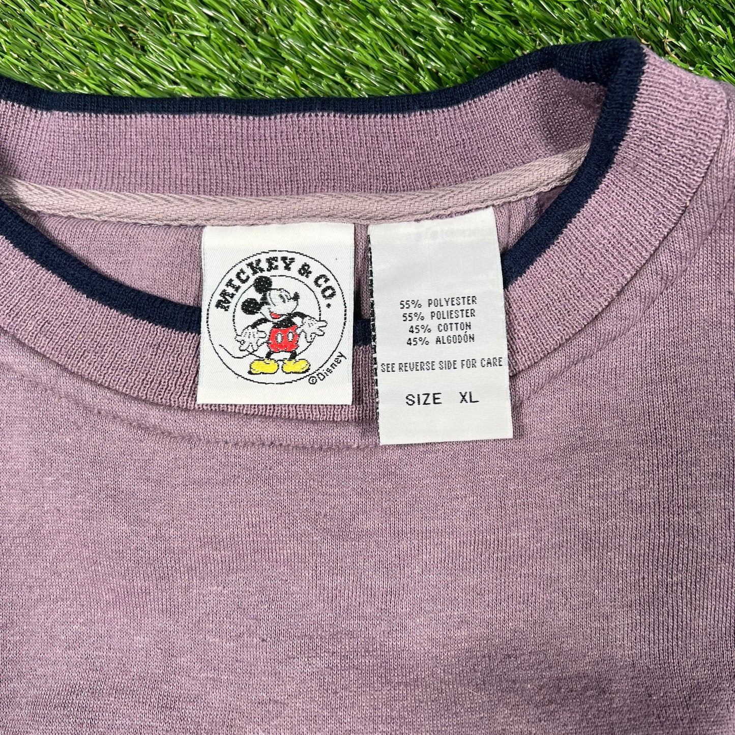 1990s Mickey Mouse Classic Legend Embroidered Purple Crewneck Size XL USED v17047