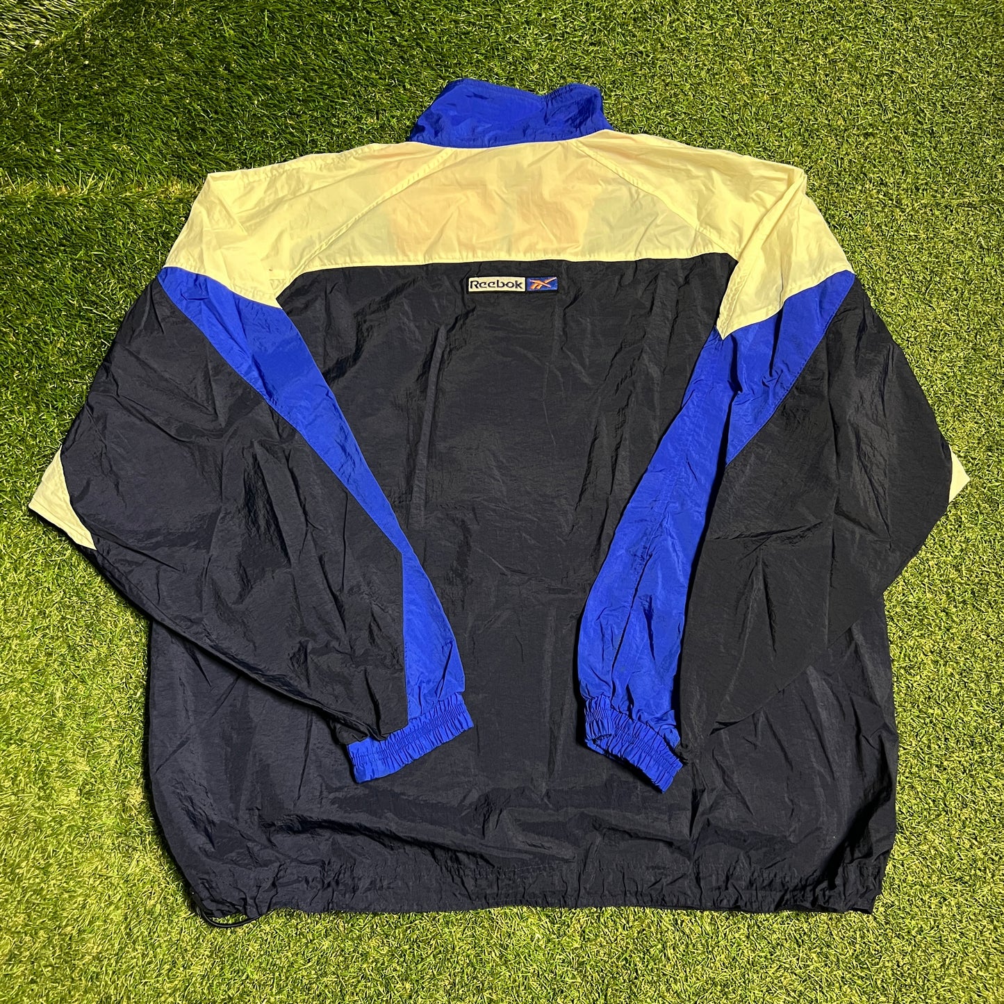 1990s Reebok Full Zip Blue Windbreaker Size XL USED v16323