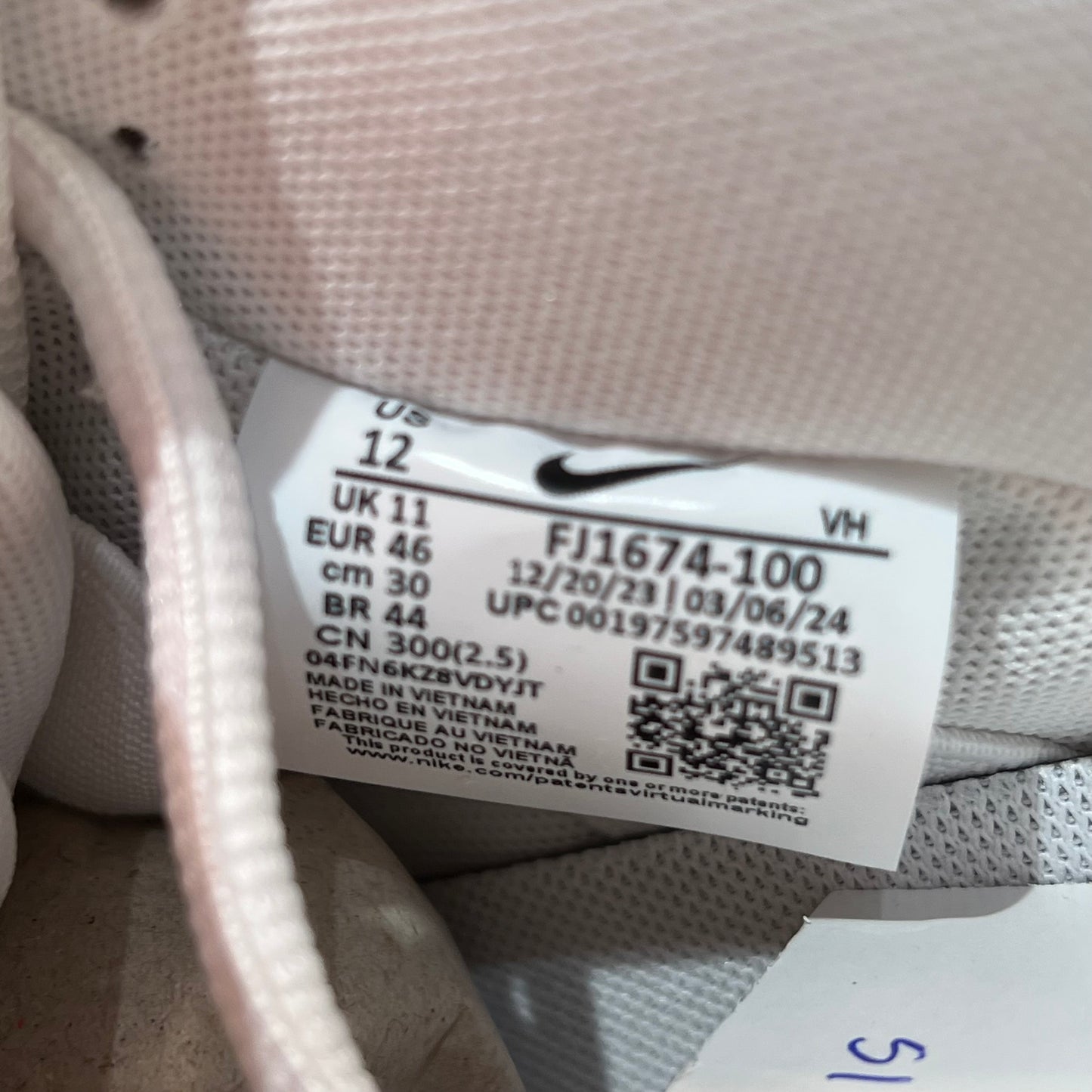 Nike SB Dunk Low Triple White (2024) Size 12 NEW s18827