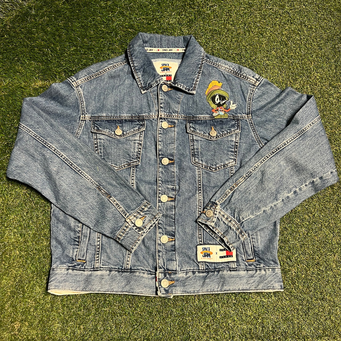 Tommy Hilfiger Space Jam Tune Squad Blue Jean Jacket Size Small NEW v16341