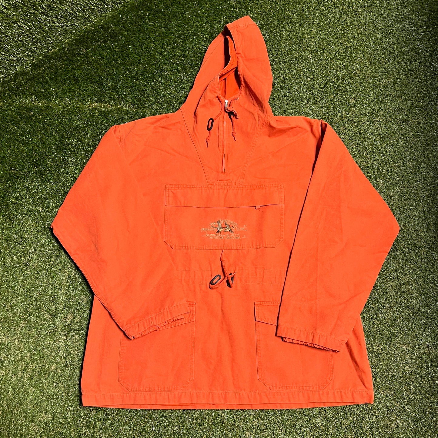 1990s Polo Orange Canavs Anorak Jacket Size Large USED v16355