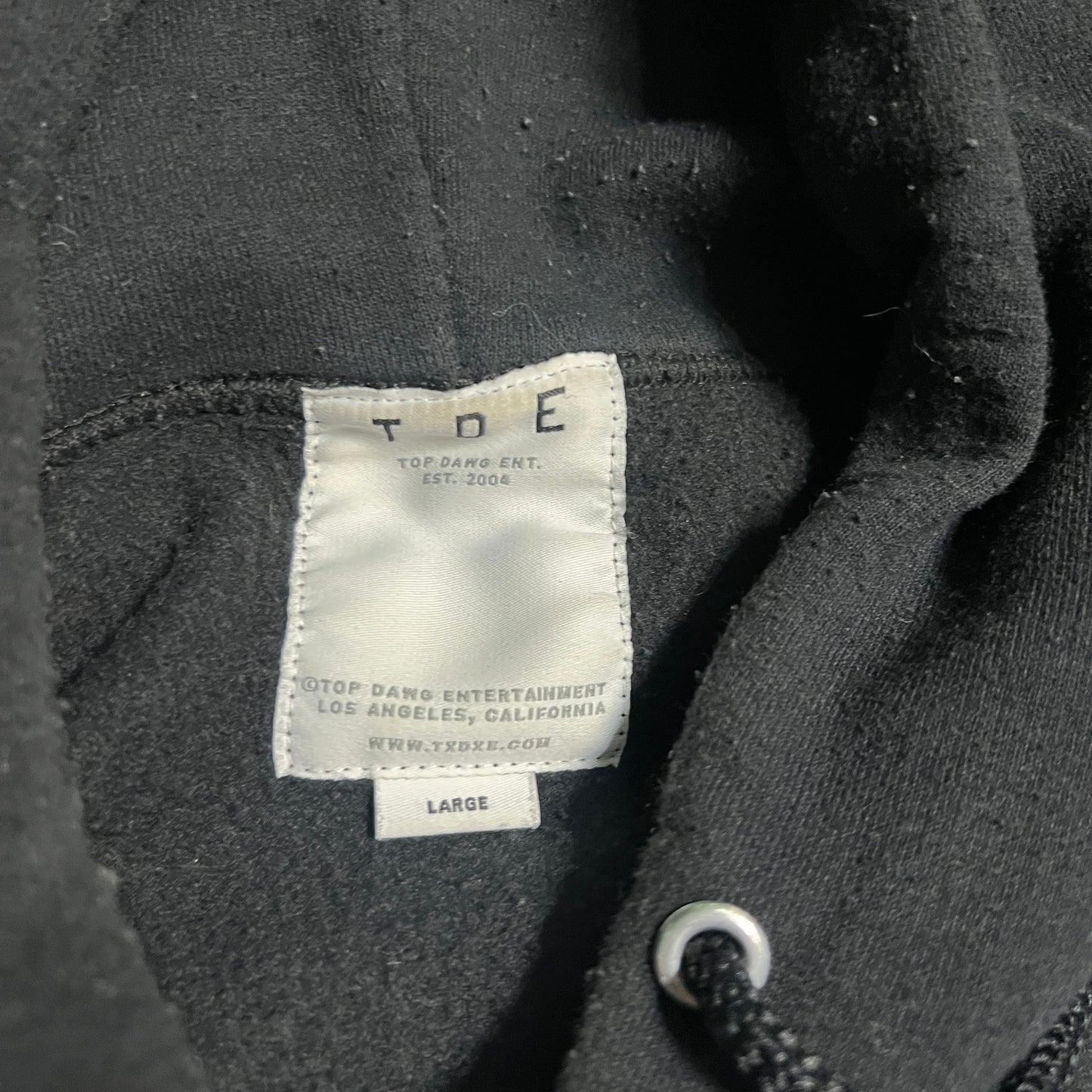Kendrick Lamer TDE Black Hoodie Size Large USED v16292
