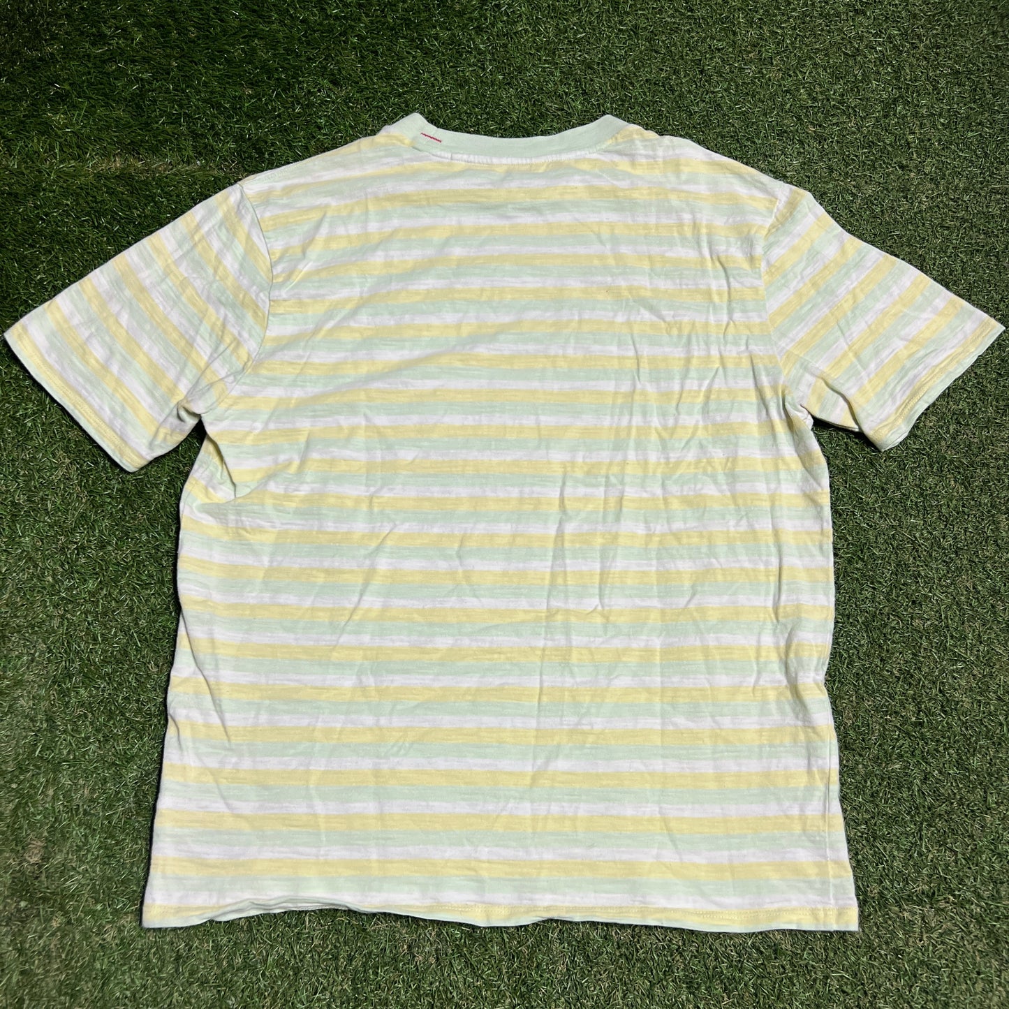 Guess Asap Rocky Yellow/White Stripped Tee Size Medium USED x14129
