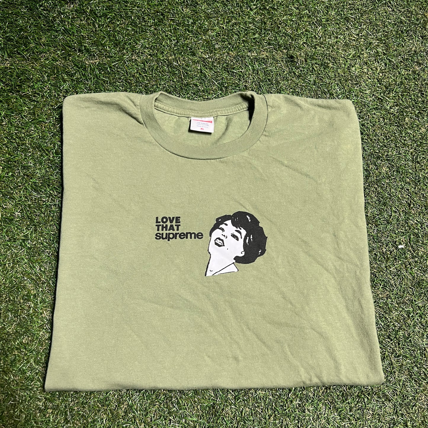 Supreme Love That Supreme Green Tee Size XL USED x13552