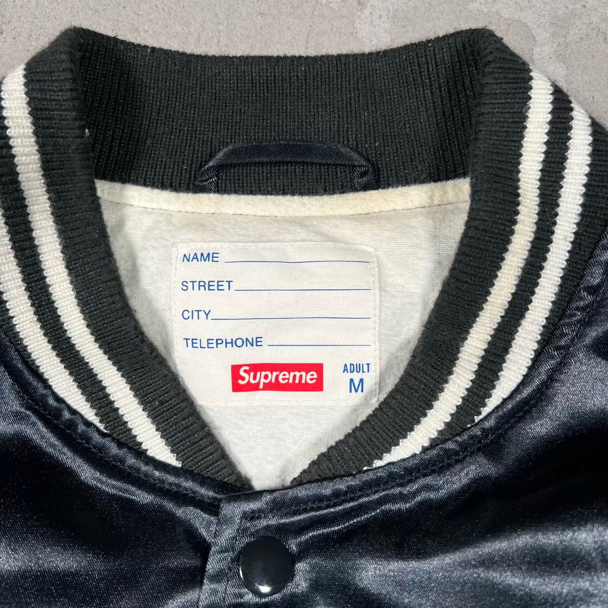 Supreme Satin Club Jacket Black (2015) Size Medium USED x18872