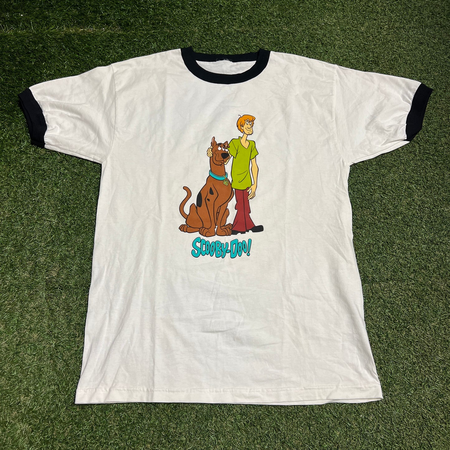 1990s Scooby Doo Shaggy White Ringer Tee Size XL USED v16385