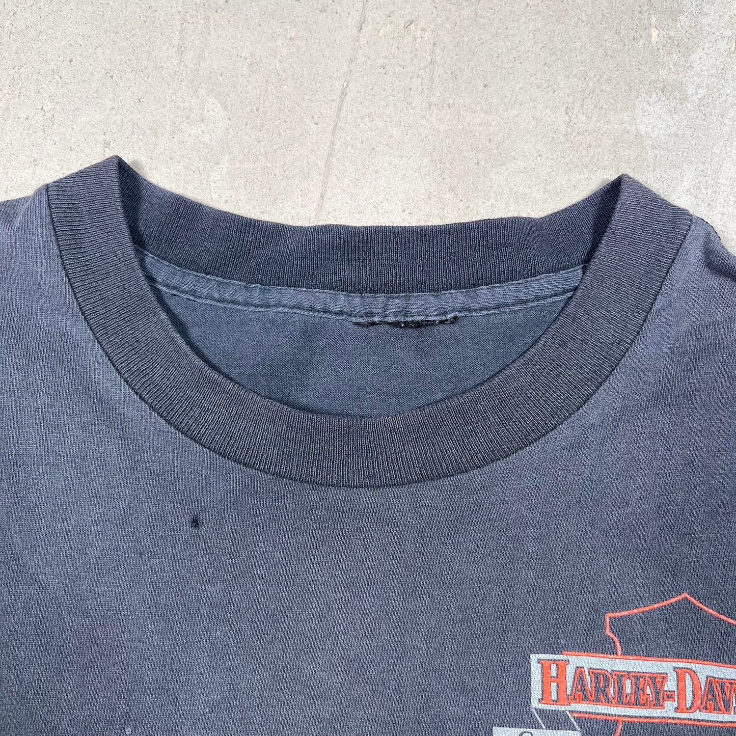1992 Harley Davidson Salem County NJ Washed Black Pocket Tee Size Large USED v19120