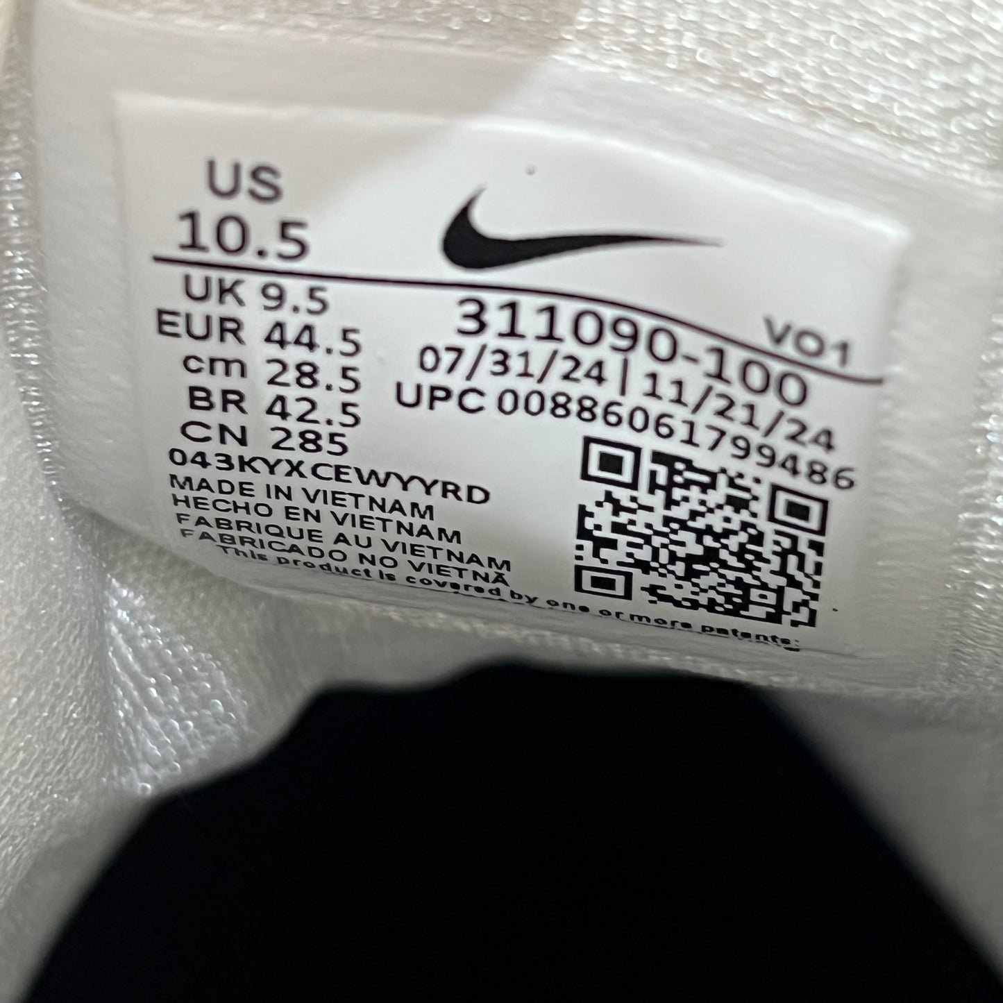 Nike Air Max Uptempo 95 White Black Teal (2019) Size 10.5 USED s17851