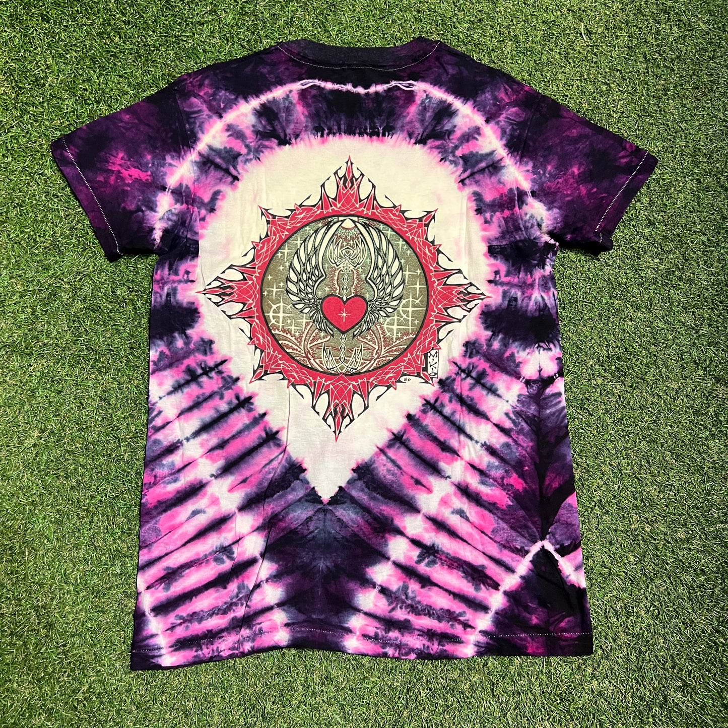 1986 Jimi Hendrix Mikio Kennedy Purple Tie Dye Tee Size Large USED v16050
