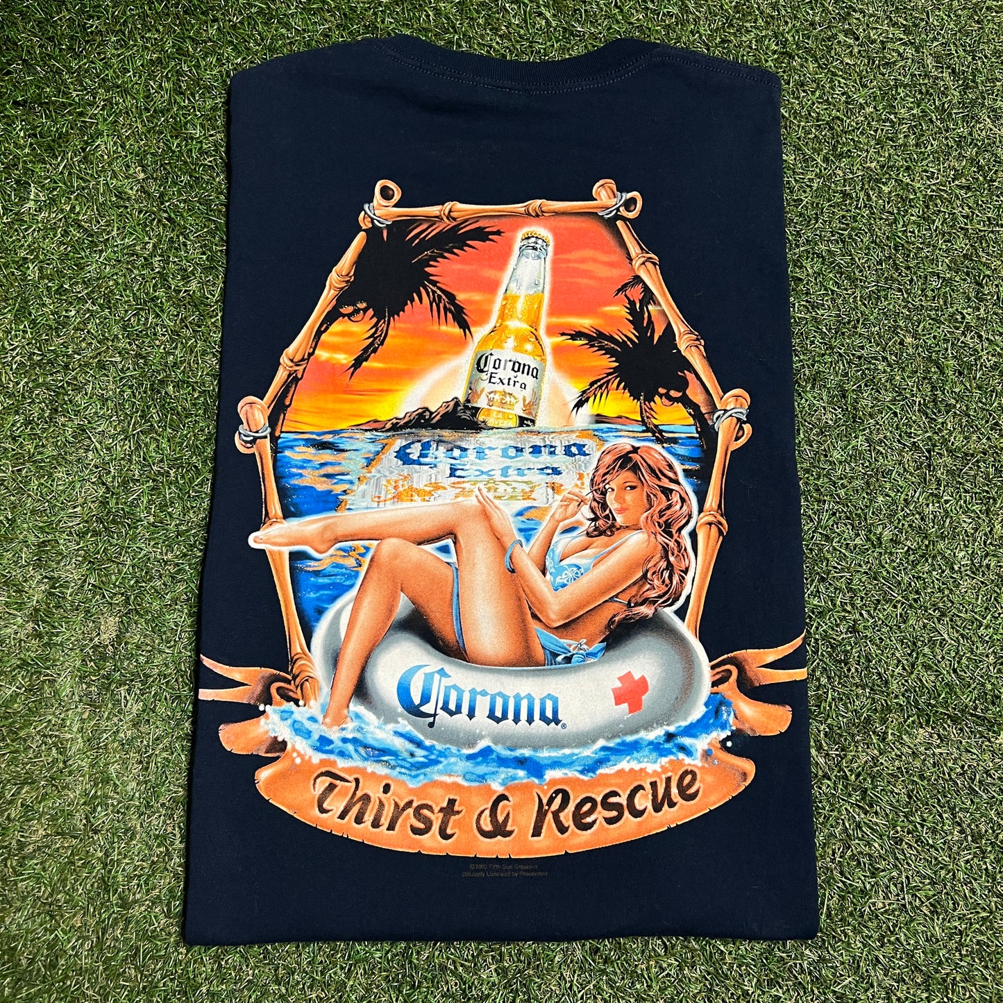 2003 Corona Extra Thirst & Rescue Navy Blue Tee Size XL USED v16375